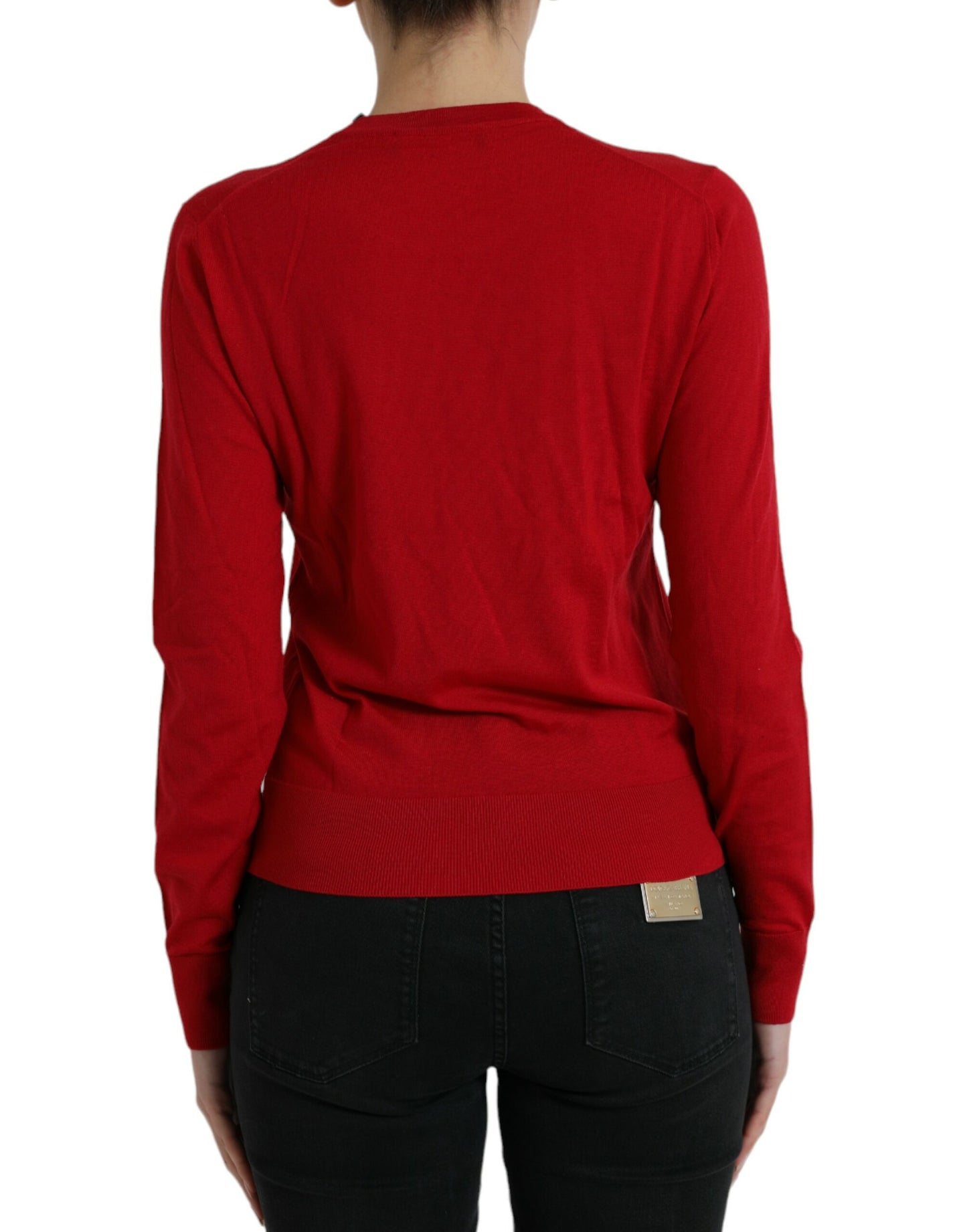 Dolce & Gabbana Red Wool Knitted Crew Neck Pullover Sweater Dolce & Gabbana