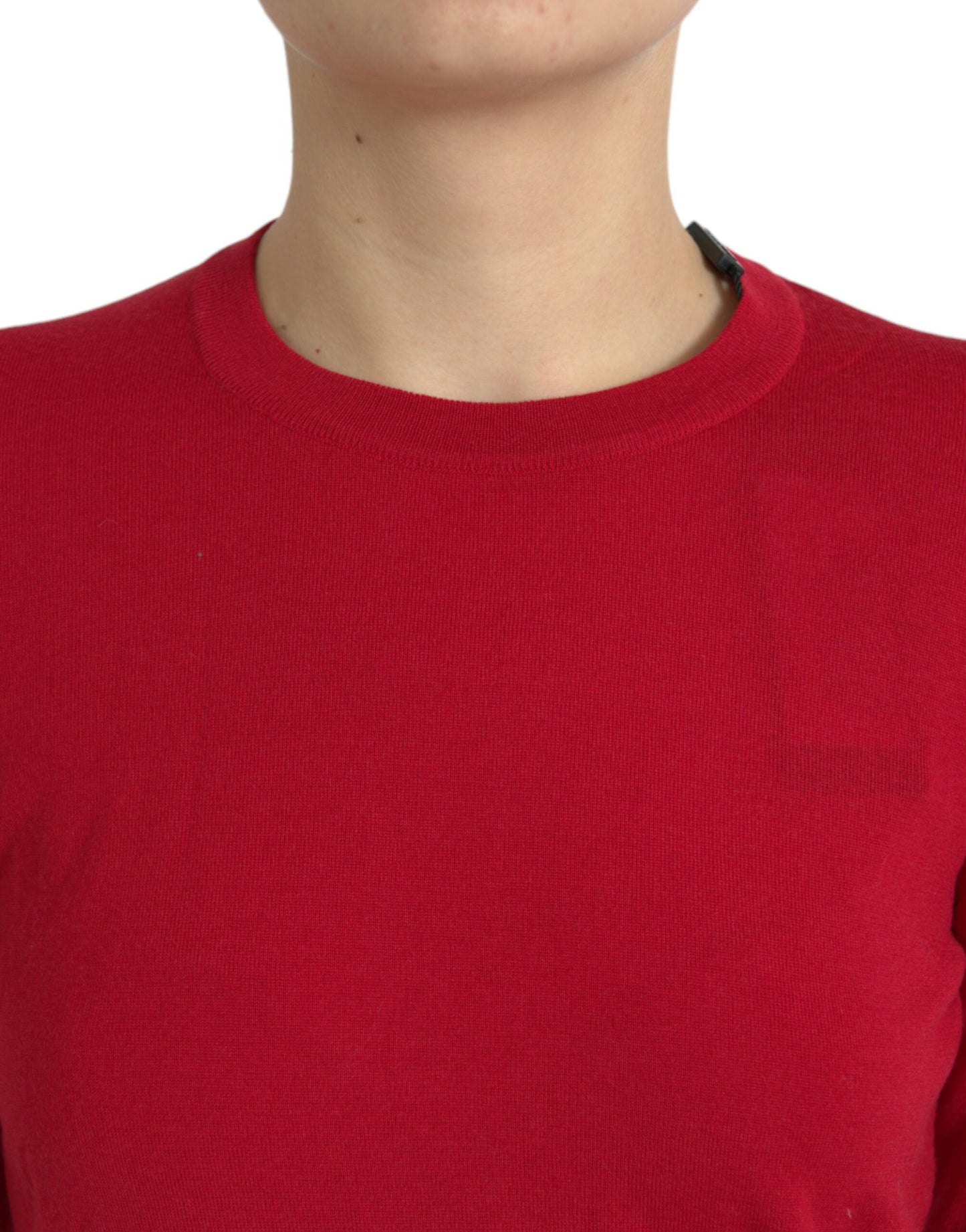 Dolce & Gabbana Red Wool Knitted Crew Neck Pullover Sweater Dolce & Gabbana