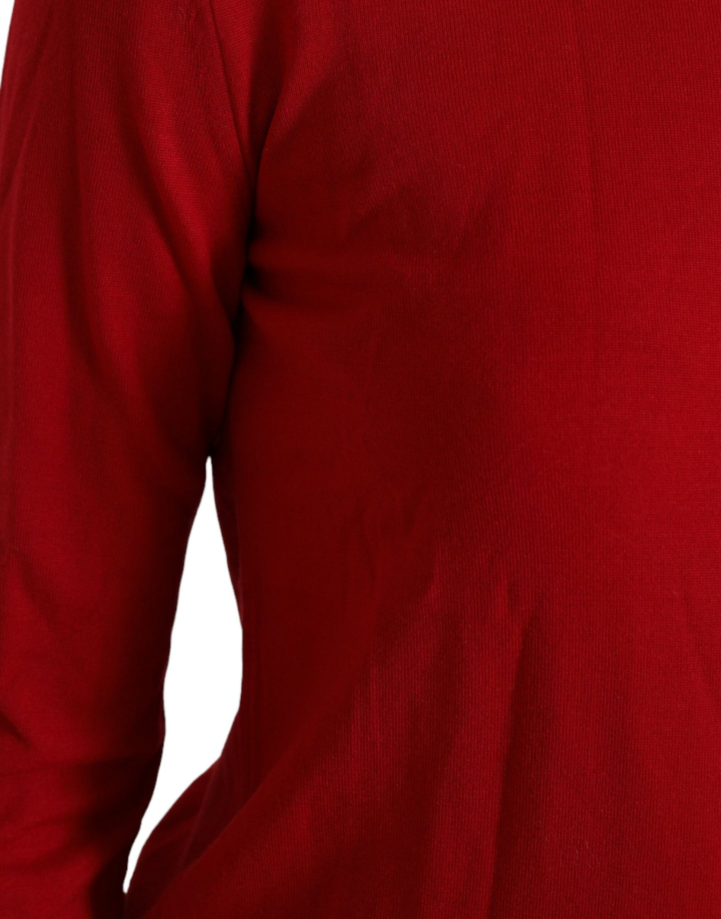 Dolce & Gabbana Red Wool Knitted Crew Neck Pullover Sweater Dolce & Gabbana