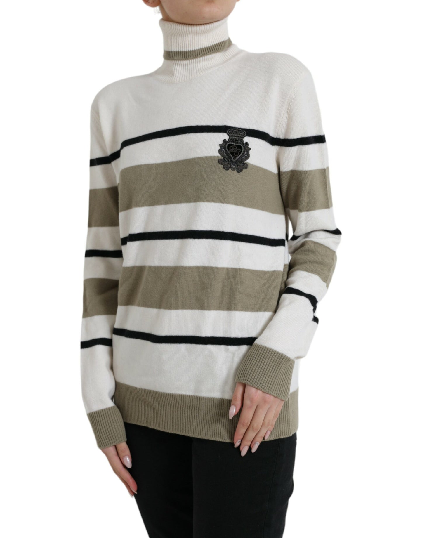 Dolce & Gabbana Multicolor Stripe Wool Logo Pullover Sweater Dolce & Gabbana
