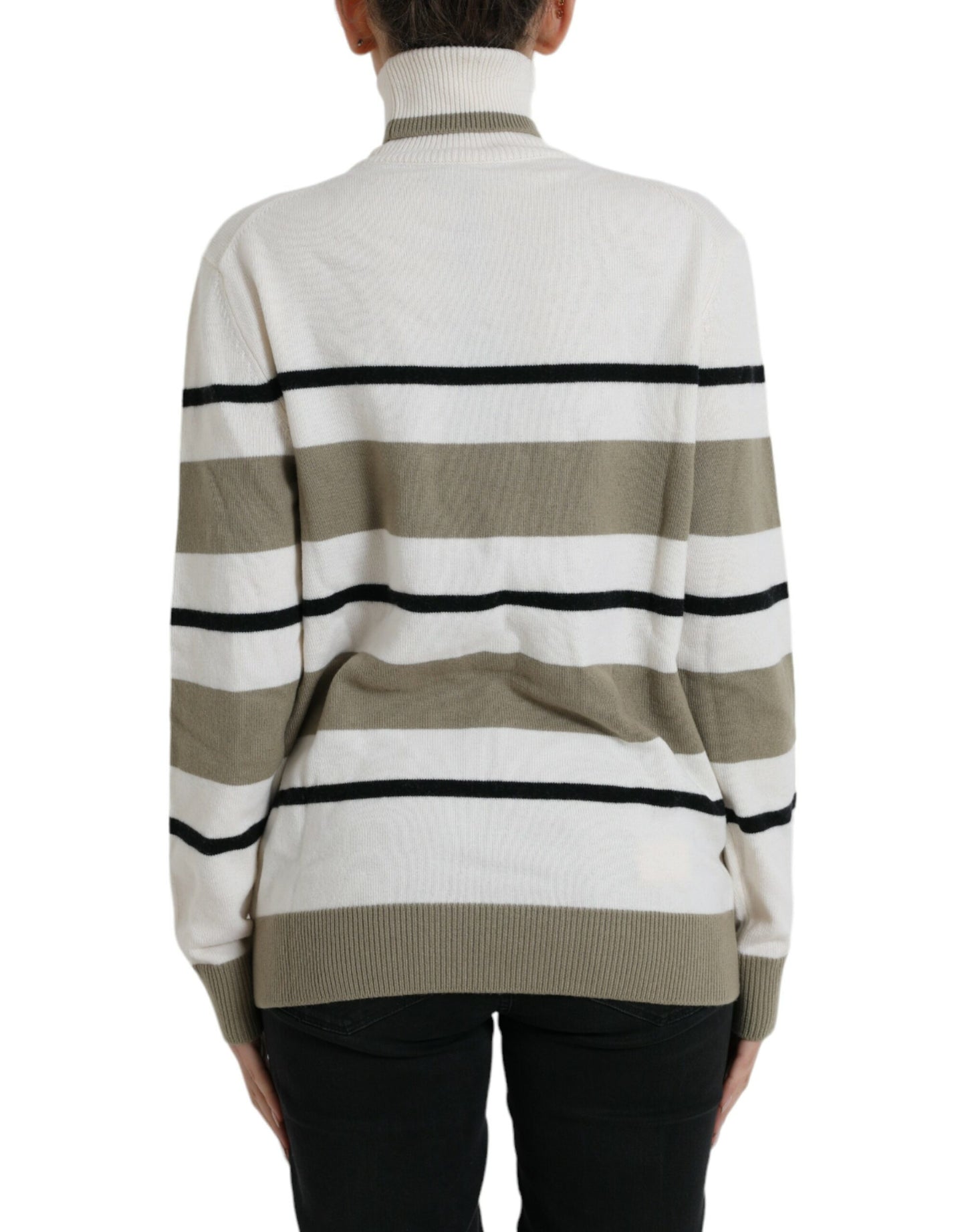 Dolce & Gabbana Multicolor Stripe Wool Logo Pullover Sweater Dolce & Gabbana