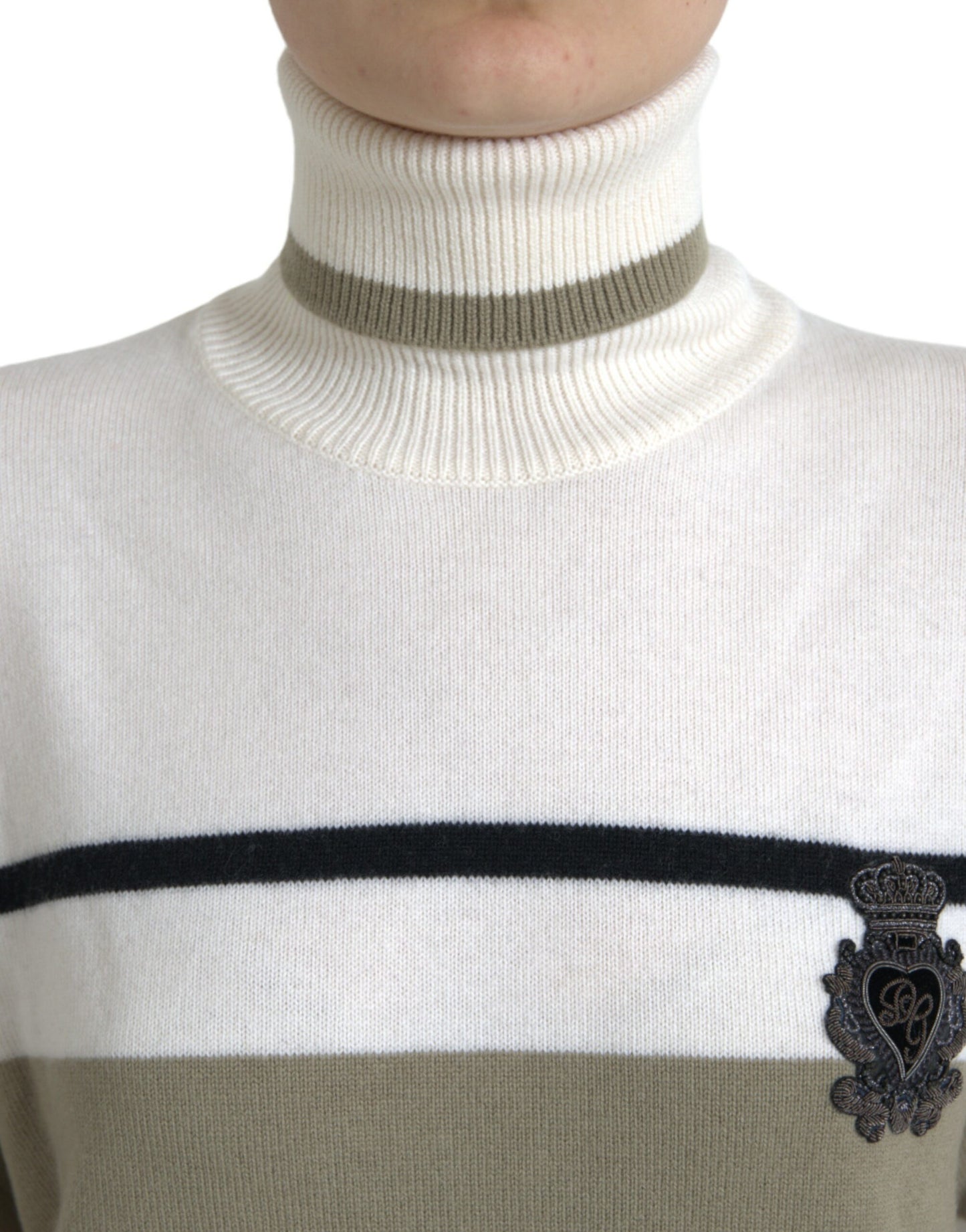 Dolce & Gabbana Multicolor Stripe Wool Logo Pullover Sweater Dolce & Gabbana