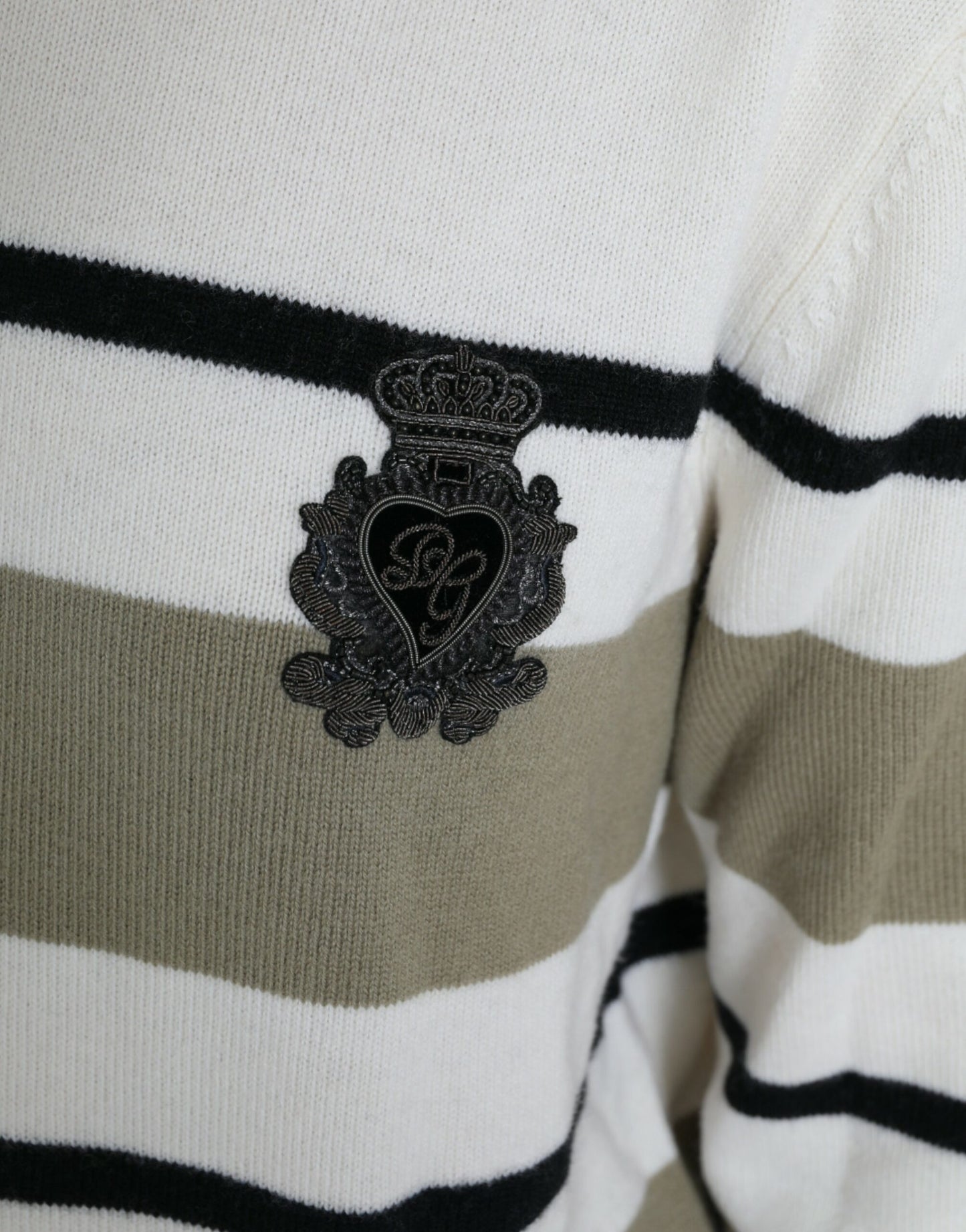 Dolce & Gabbana Multicolor Stripe Wool Logo Pullover Sweater Dolce & Gabbana