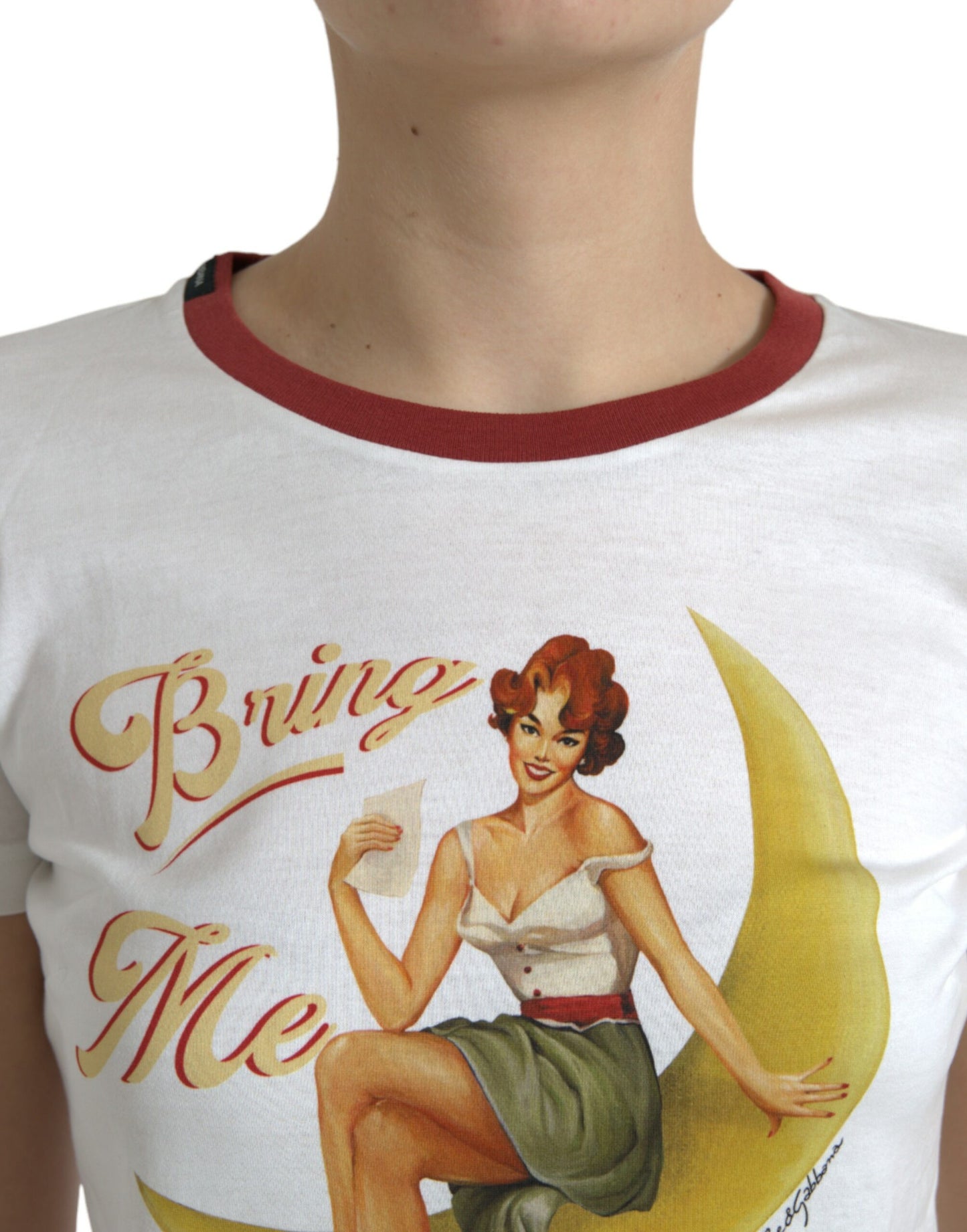 Dolce & Gabbana White Bring Me To The Moon T-shirt Top Dolce & Gabbana