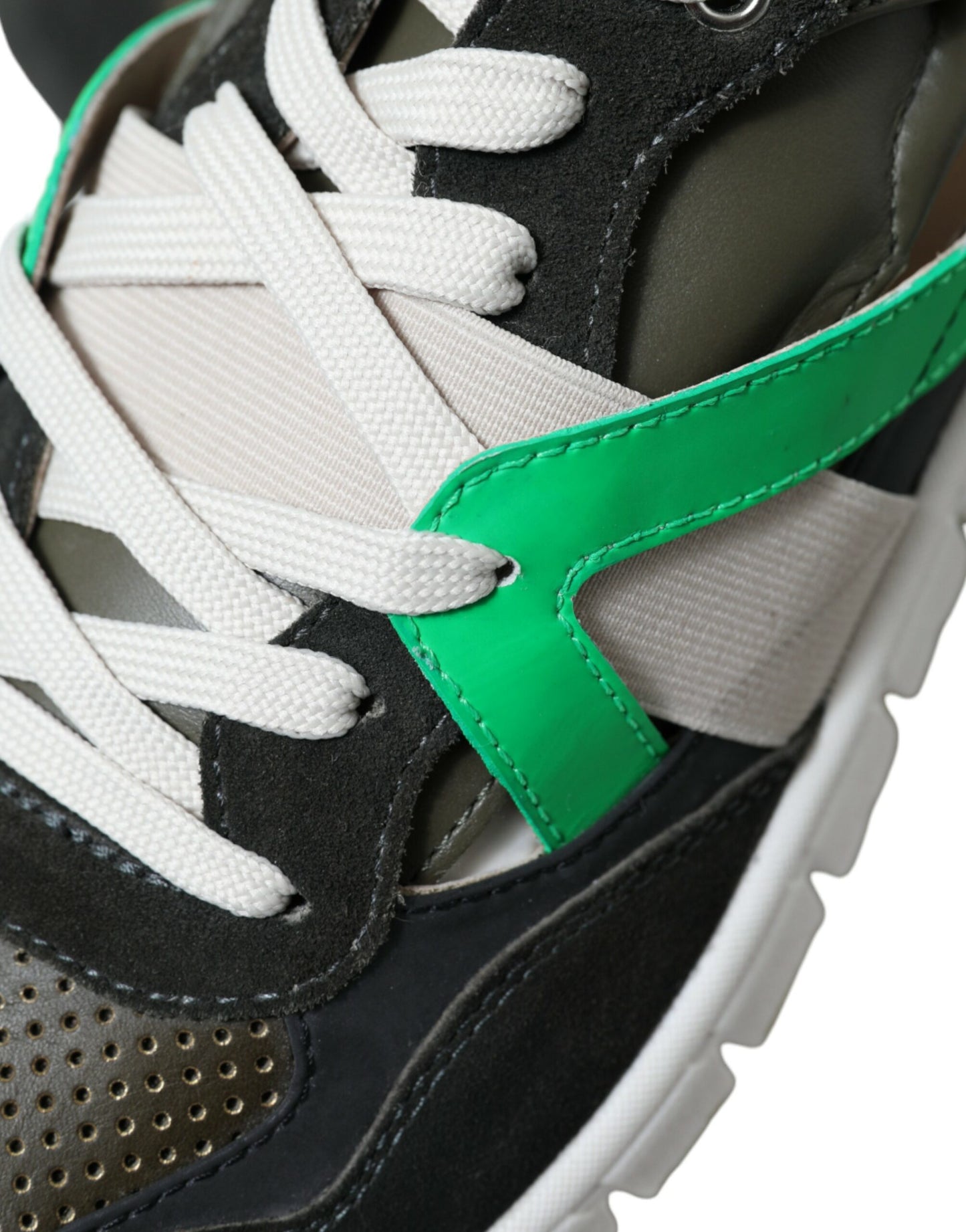 Dolce & Gabbana Multicolor Leather Suede Low Top Sneakers Shoes Dolce & Gabbana