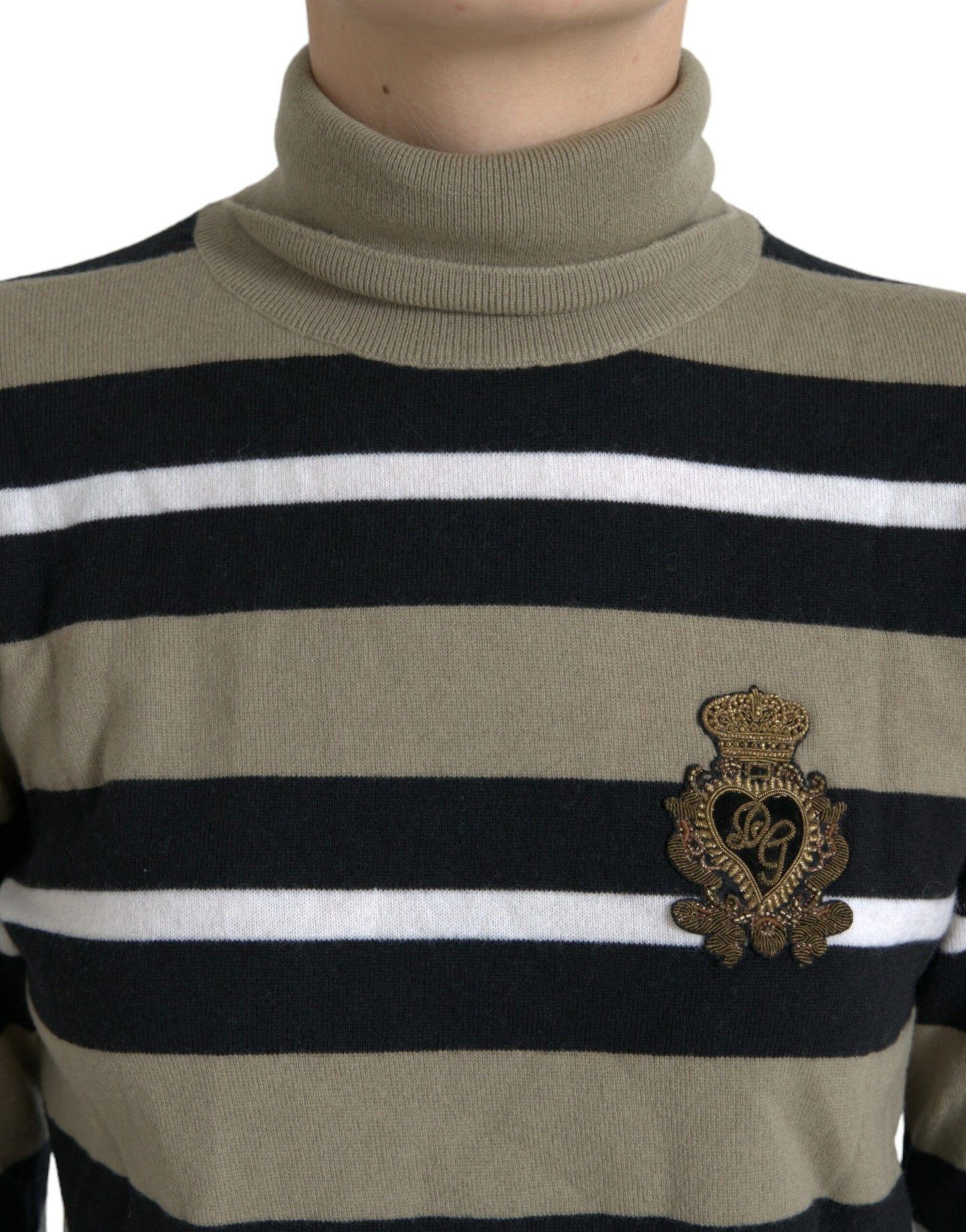 Dolce & Gabbana Multicolor Stripe Wool Logo Pullover Sweater Dolce & Gabbana