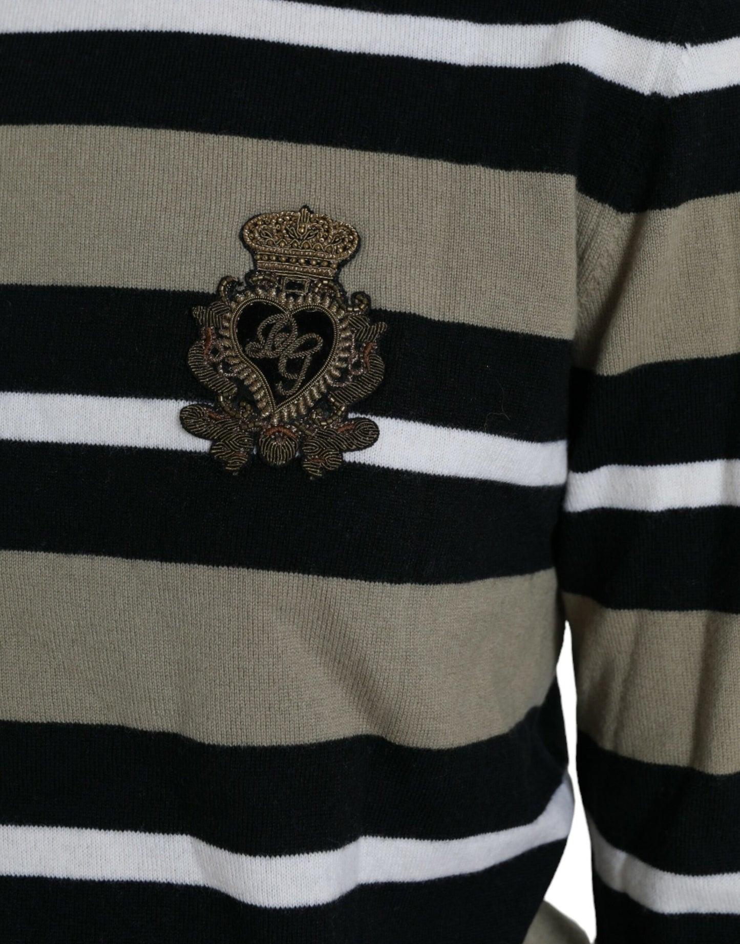 Dolce & Gabbana Multicolor Stripe Wool Logo Pullover Sweater Dolce & Gabbana