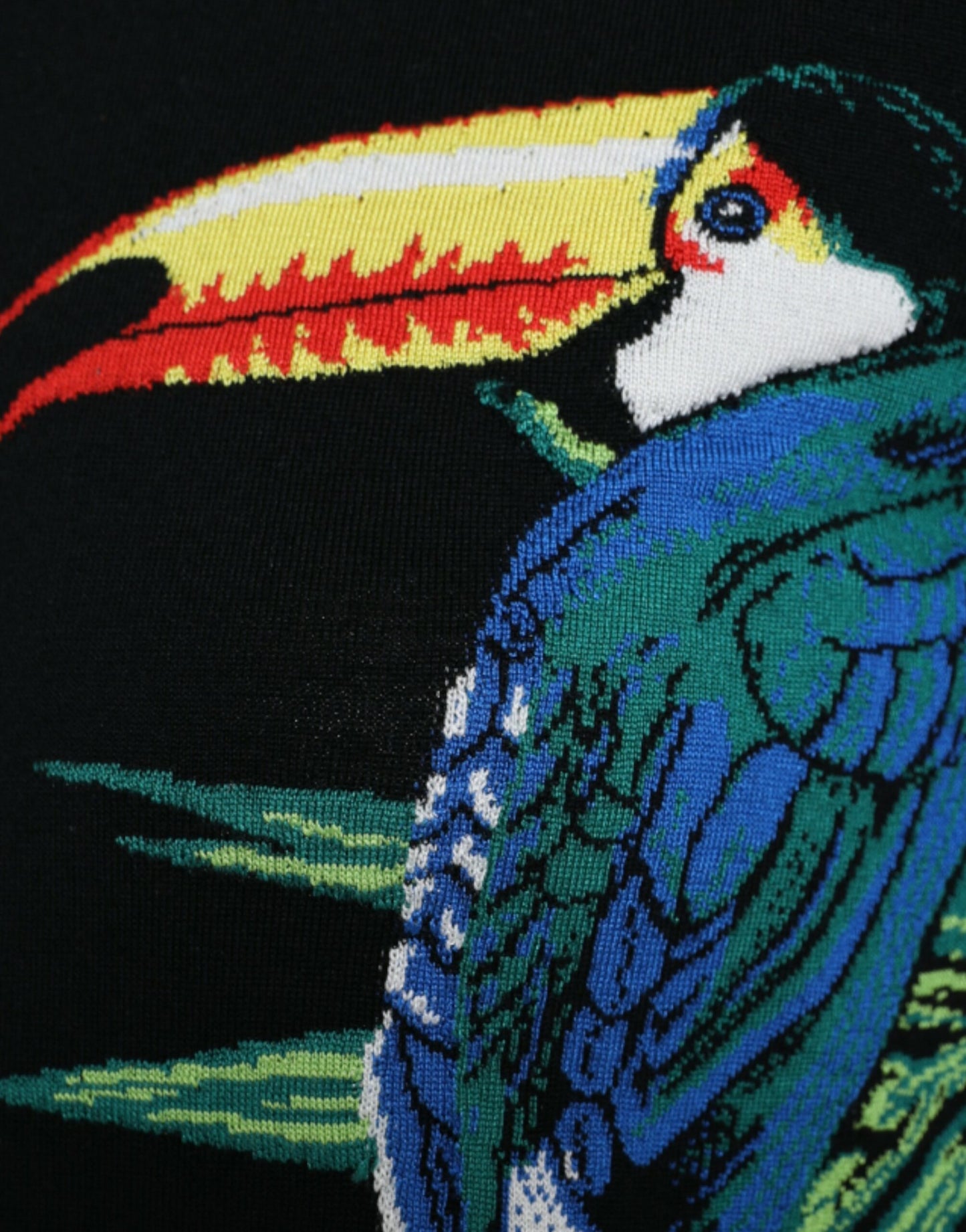 Dolce & Gabbana Black Bird Wool Long Sleeve Cardigan Sweater Dolce & Gabbana