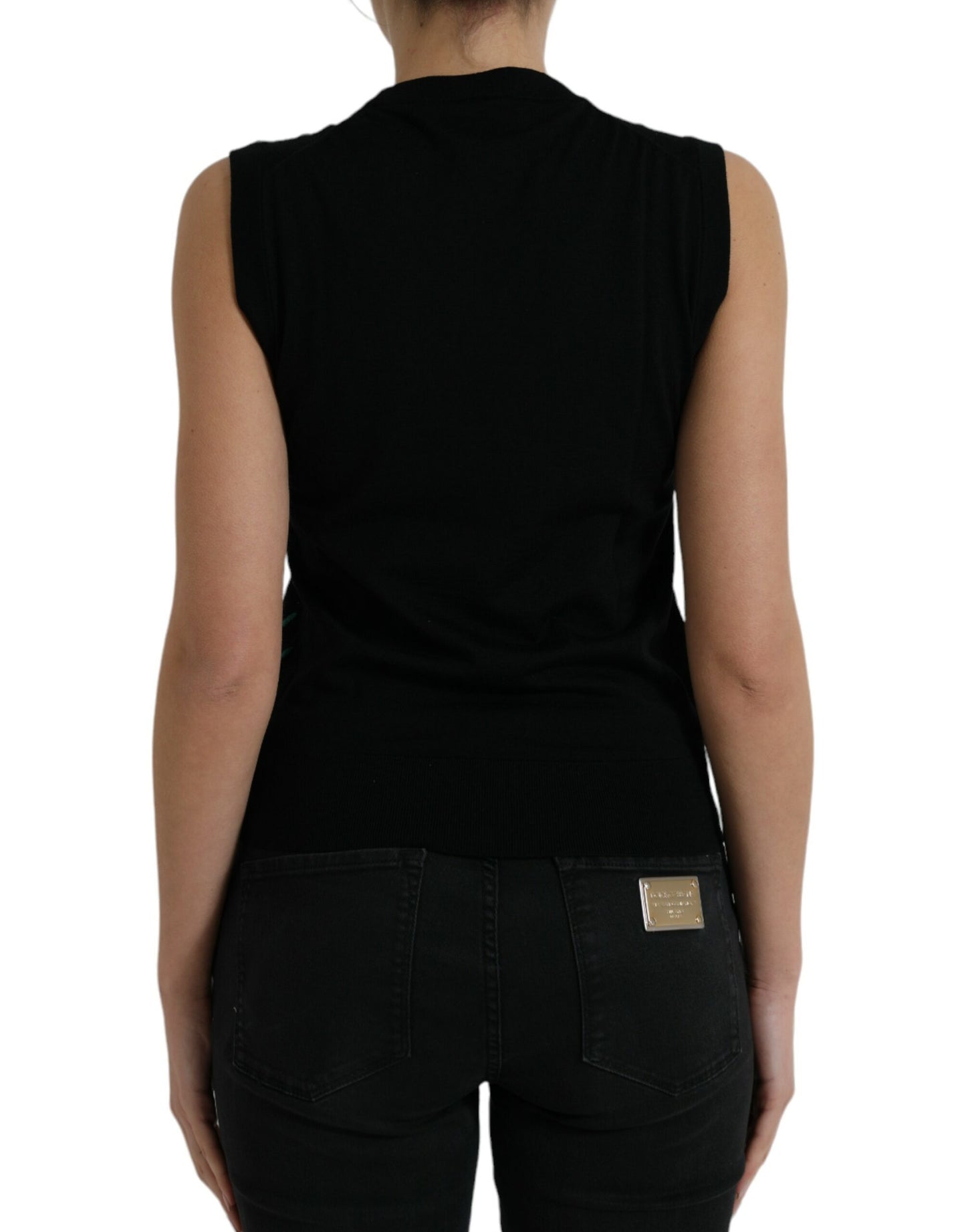 Dolce & Gabbana Black Jungle Crew Neck Sleeveless Tank Top Dolce & Gabbana