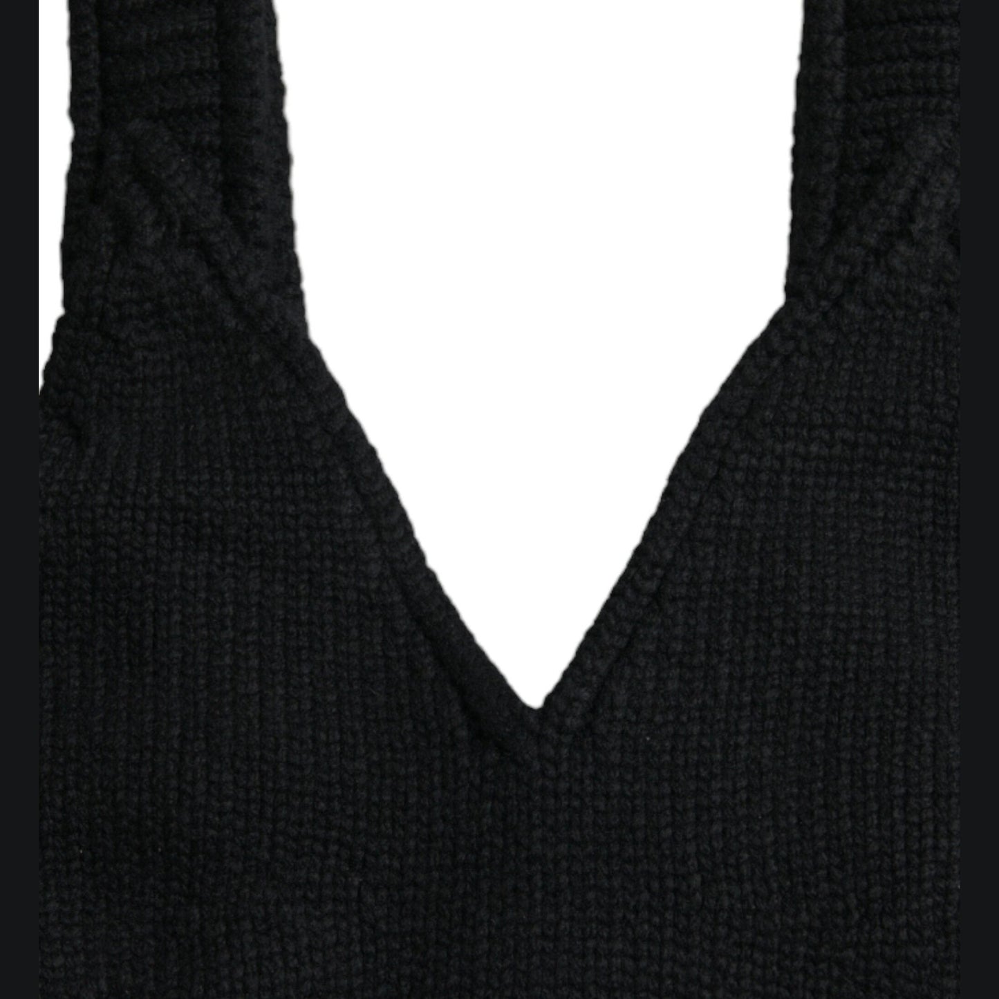 Dolce & Gabbana Black Cropped Cashmere V-neck Bustier Top