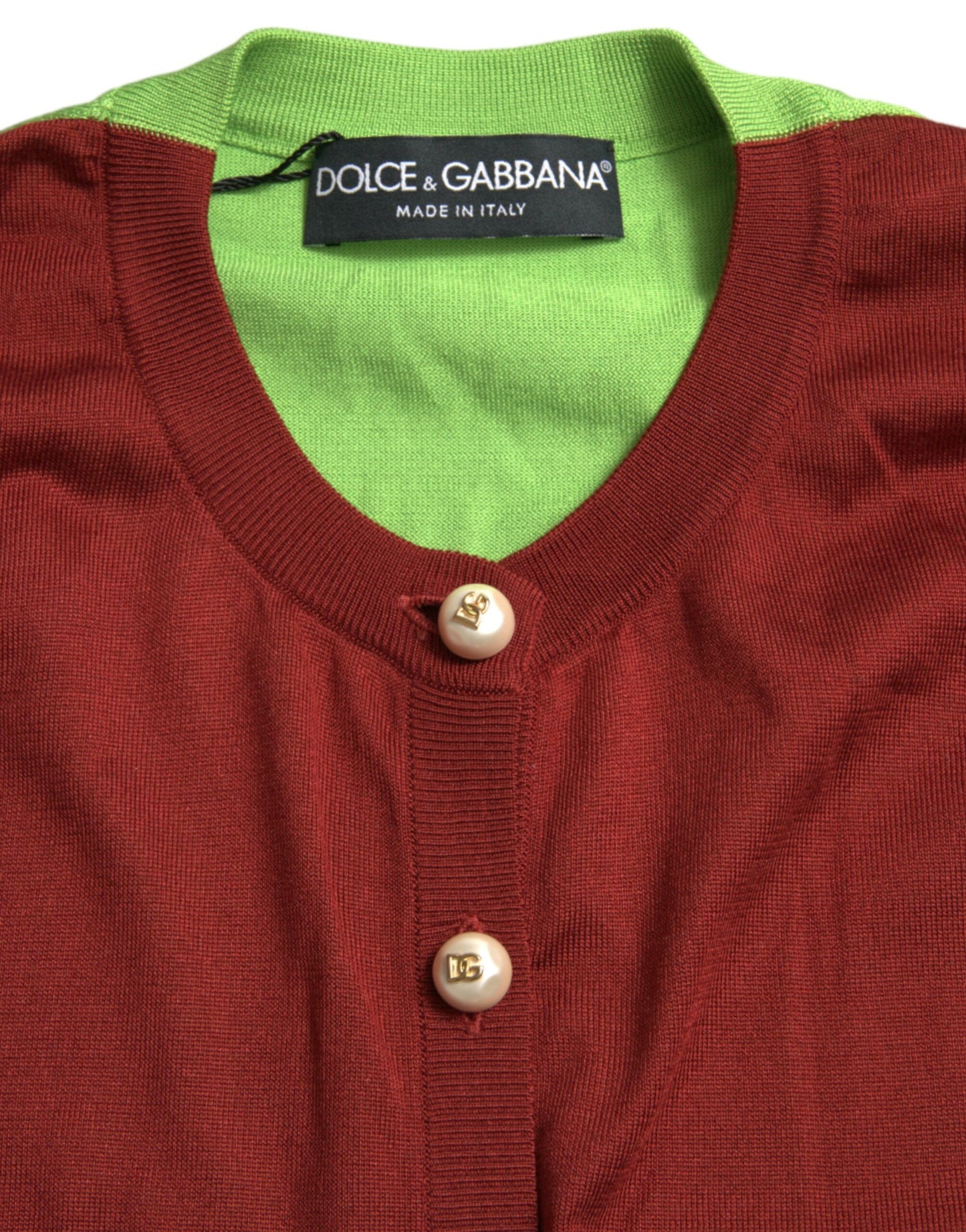 Dolce & Gabbana Multicolor Silk Crewneck Cardigan Sweater Dolce & Gabbana
