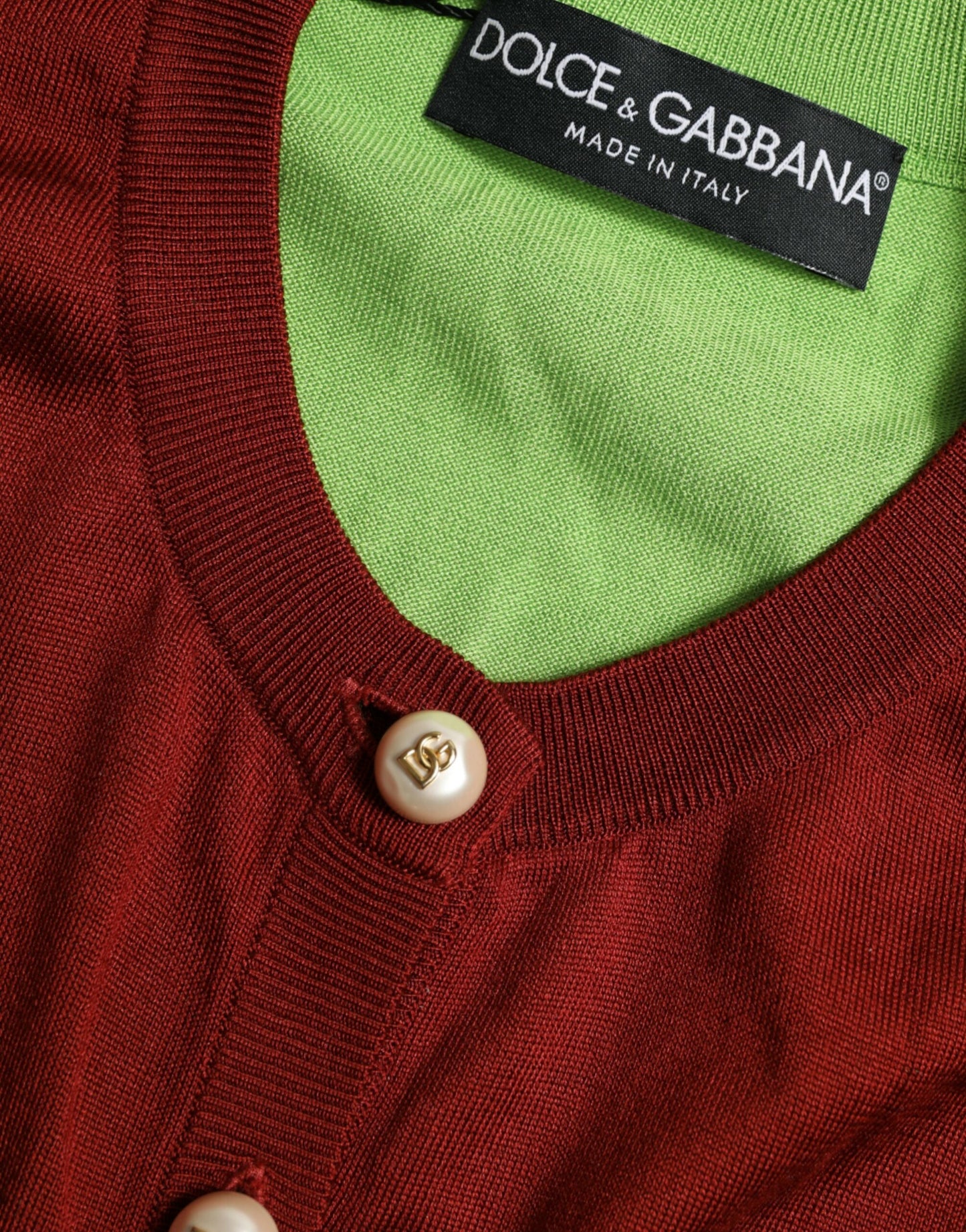 Dolce & Gabbana Multicolor Silk Crewneck Cardigan Sweater Dolce & Gabbana