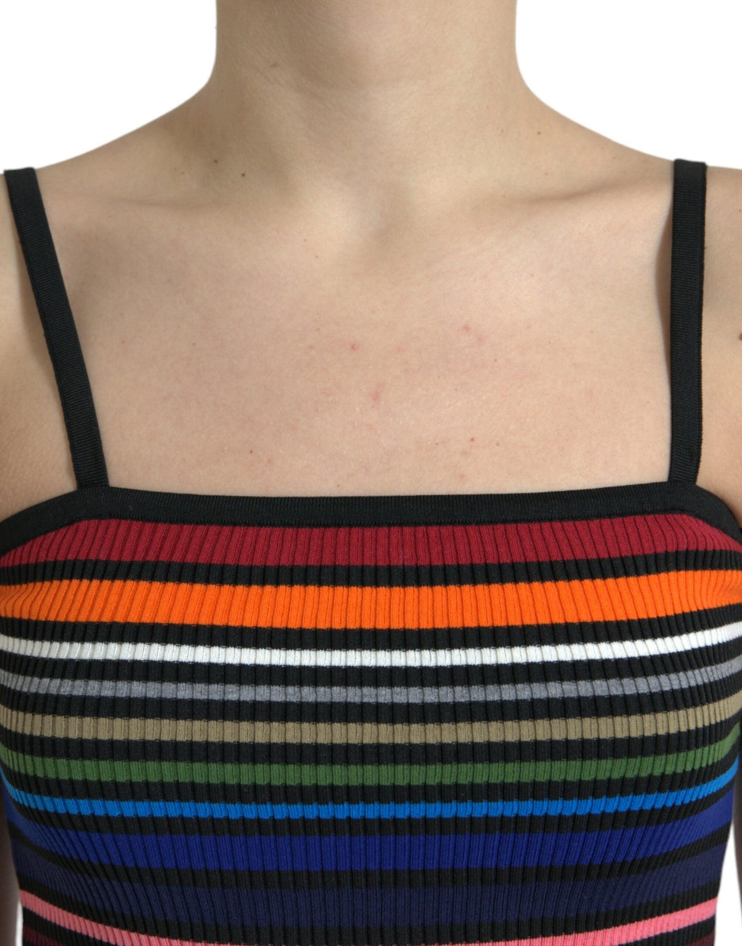 Dolce & Gabbana Multicolor Stripes Spaghetti Strap Tank Top Dolce & Gabbana