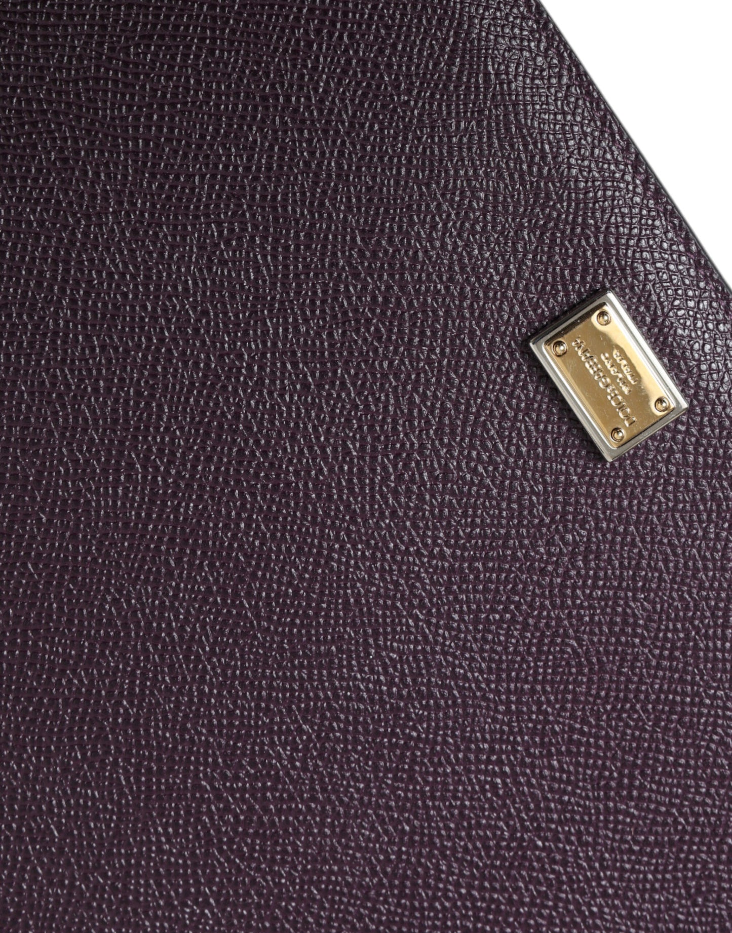 Dolce & Gabbana Dark Brown Leather Logo Plaque Cover Sleeve Tablet Case Dolce & Gabbana