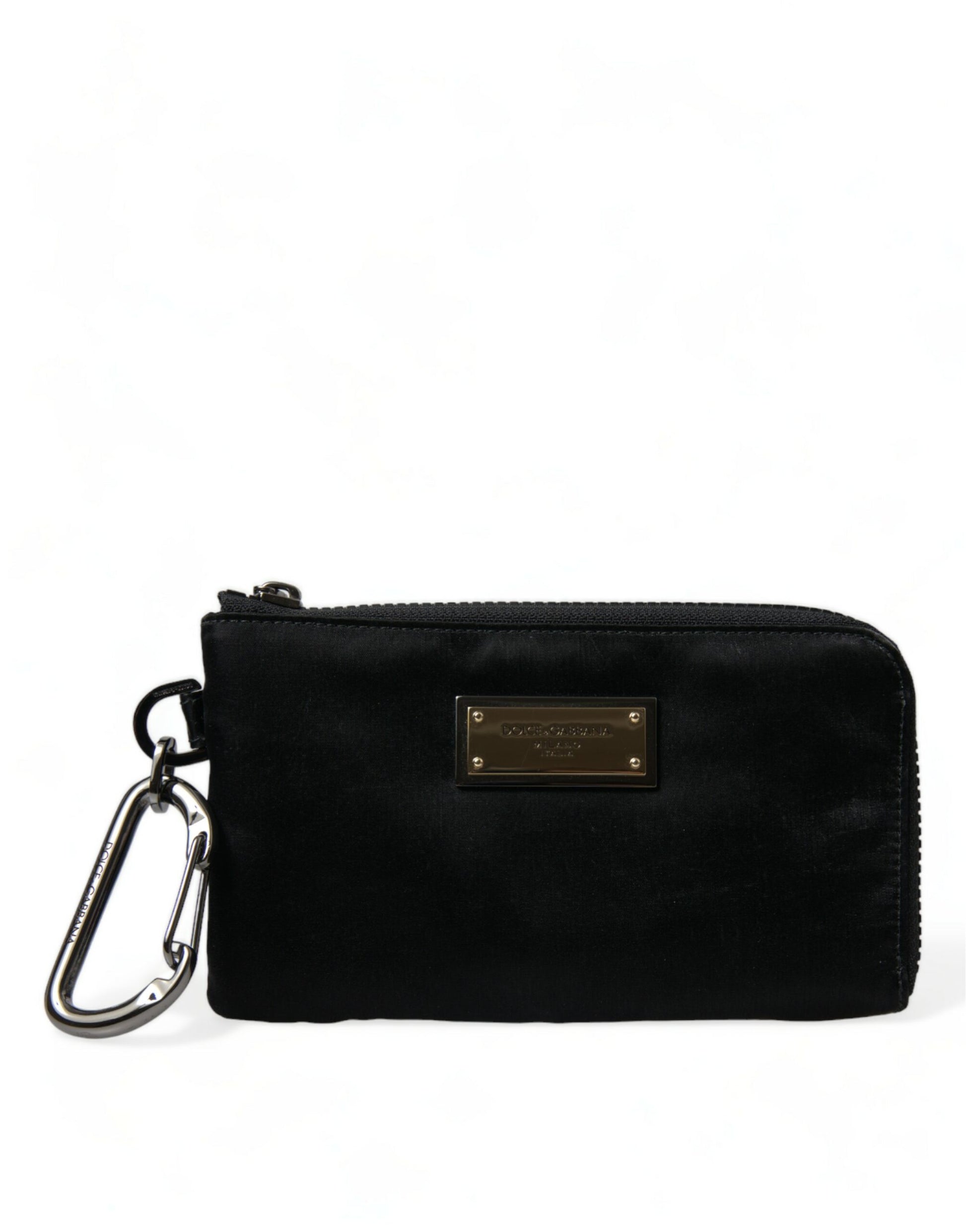 Dolce & Gabbana Black Nylon Logo Plaque Keyring Pouch Clutch Bag Dolce & Gabbana