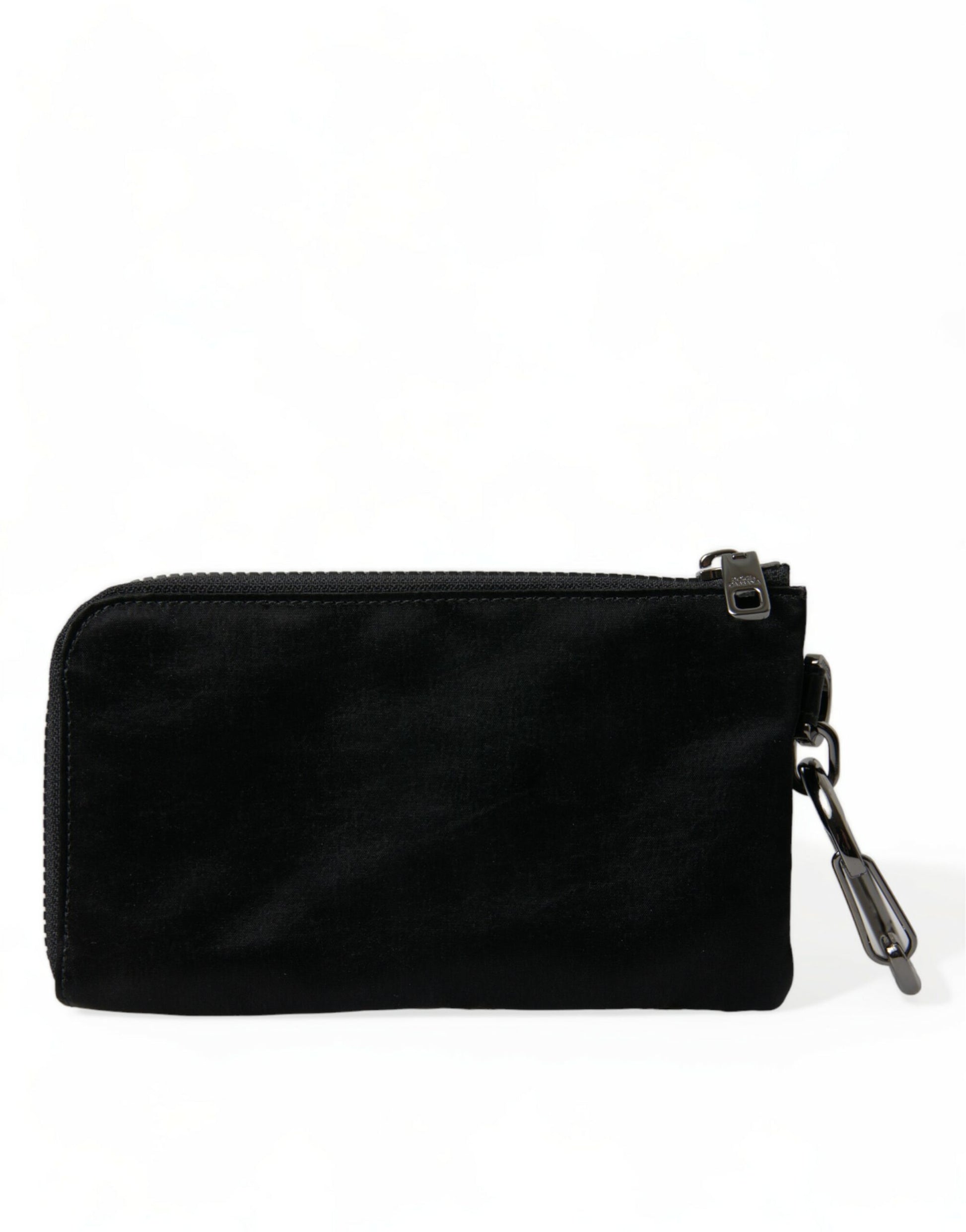 Dolce & Gabbana Black Nylon Logo Plaque Keyring Pouch Clutch Bag Dolce & Gabbana