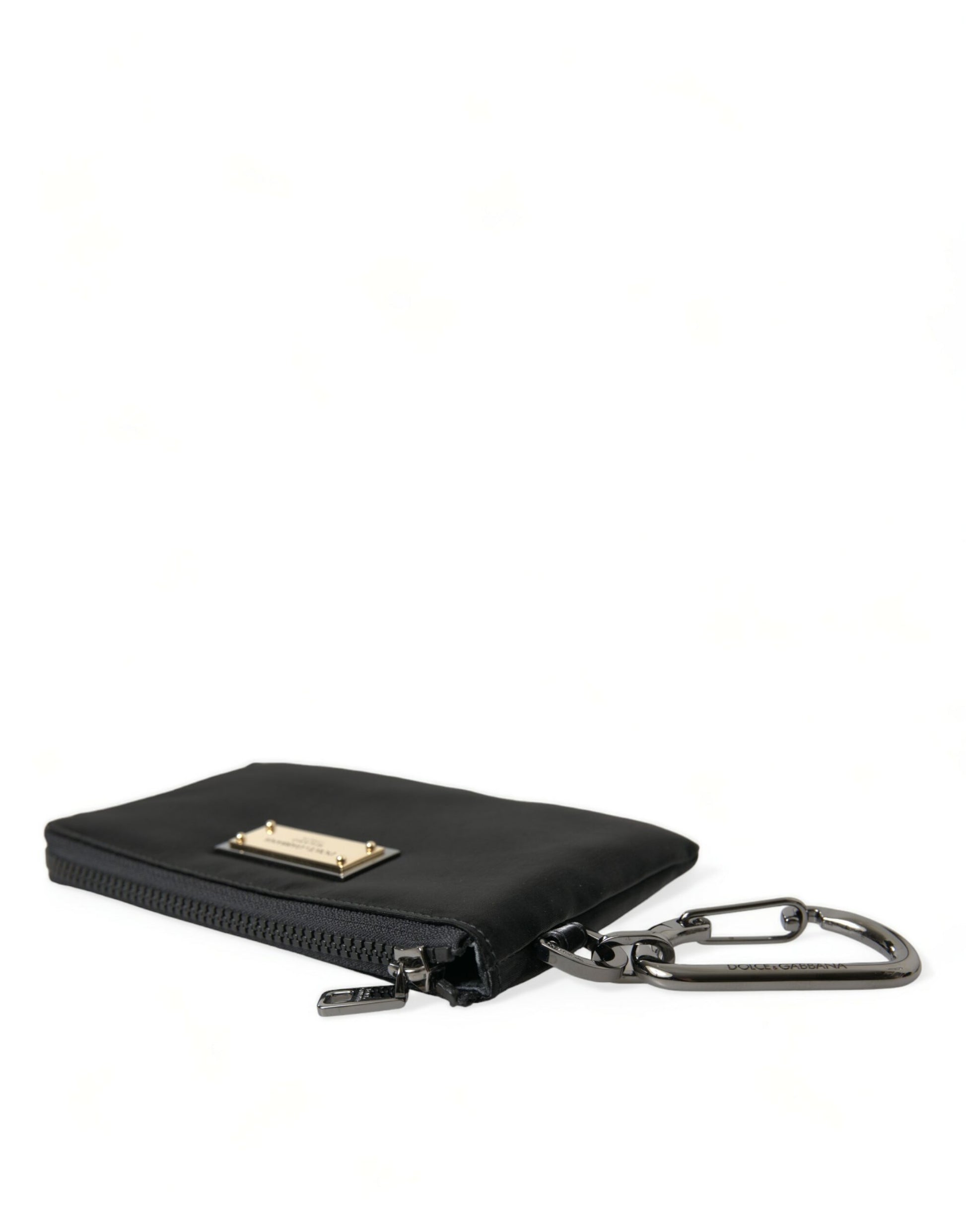 Dolce & Gabbana Black Nylon Logo Plaque Keyring Pouch Clutch Bag Dolce & Gabbana