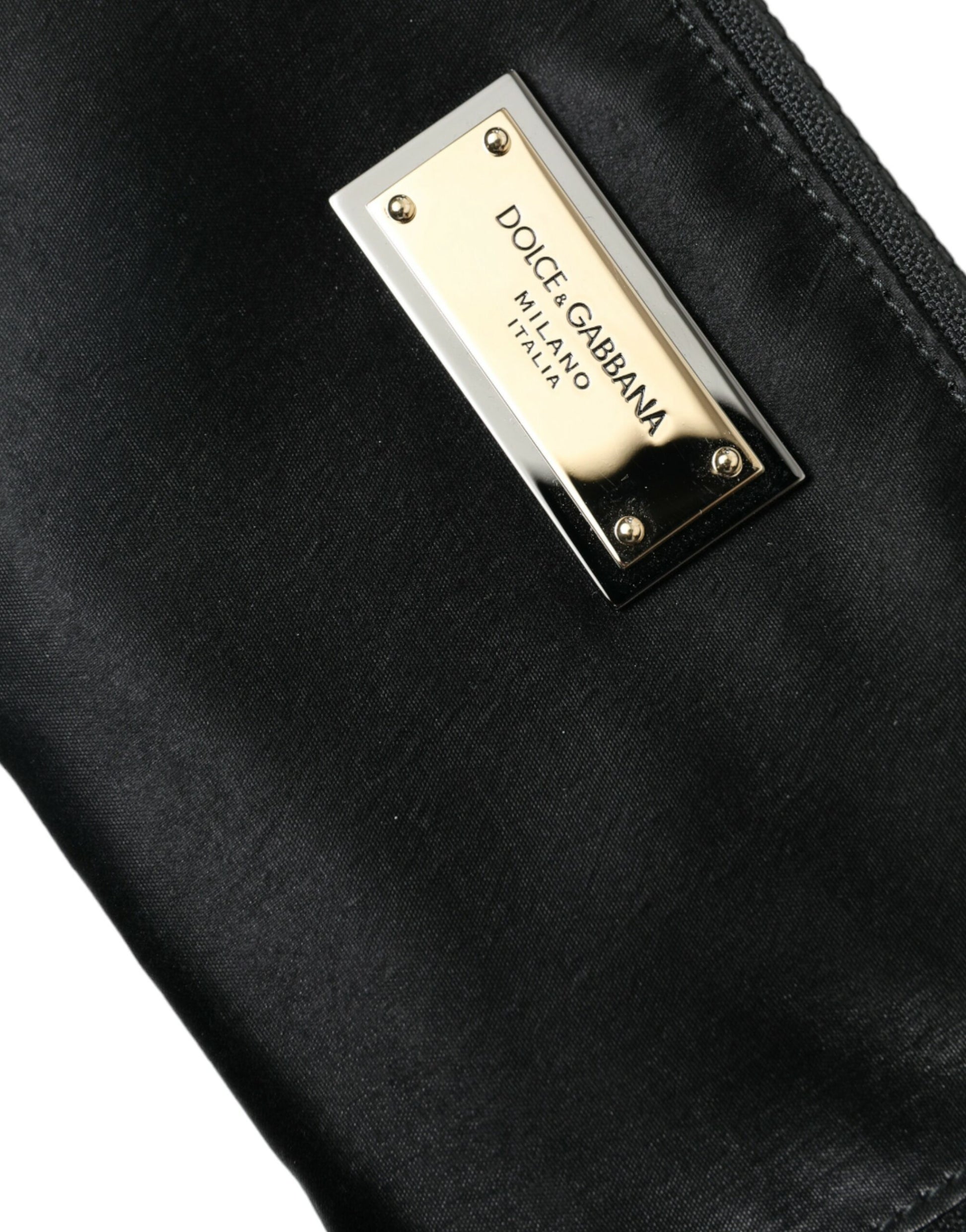 Dolce & Gabbana Black Nylon Logo Plaque Keyring Pouch Clutch Bag Dolce & Gabbana