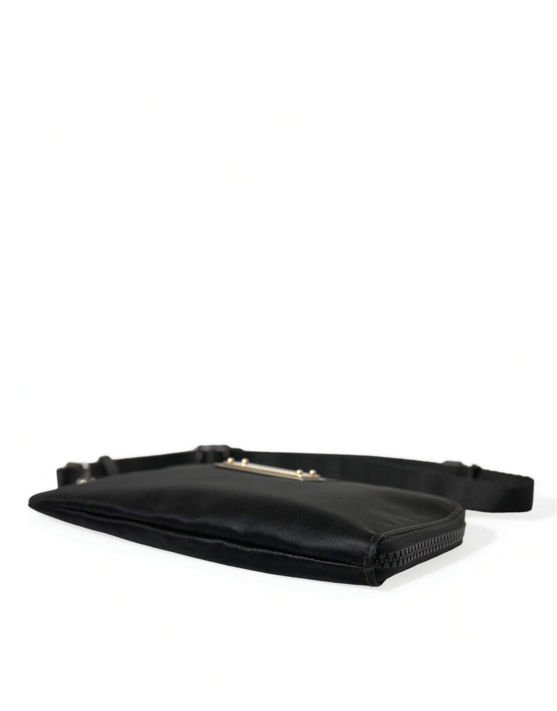 Dolce & Gabbana Black Nylon Logo Plaque Keyring Pouch Clutch Bag Dolce & Gabbana