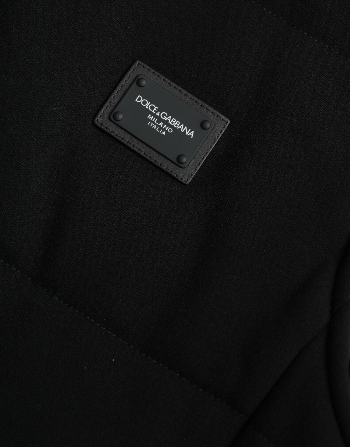 Dolce & Gabbana Black Rayon Buttoned Vest Logo Jacket Dolce & Gabbana