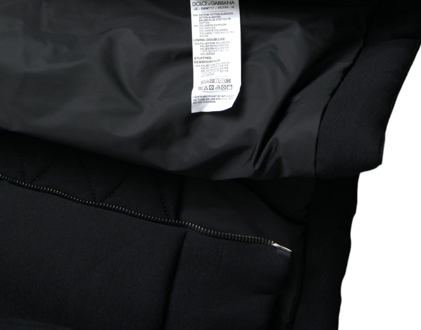 Dolce & Gabbana Black Cotton Hooded Logo Bomber Jacket Dolce & Gabbana