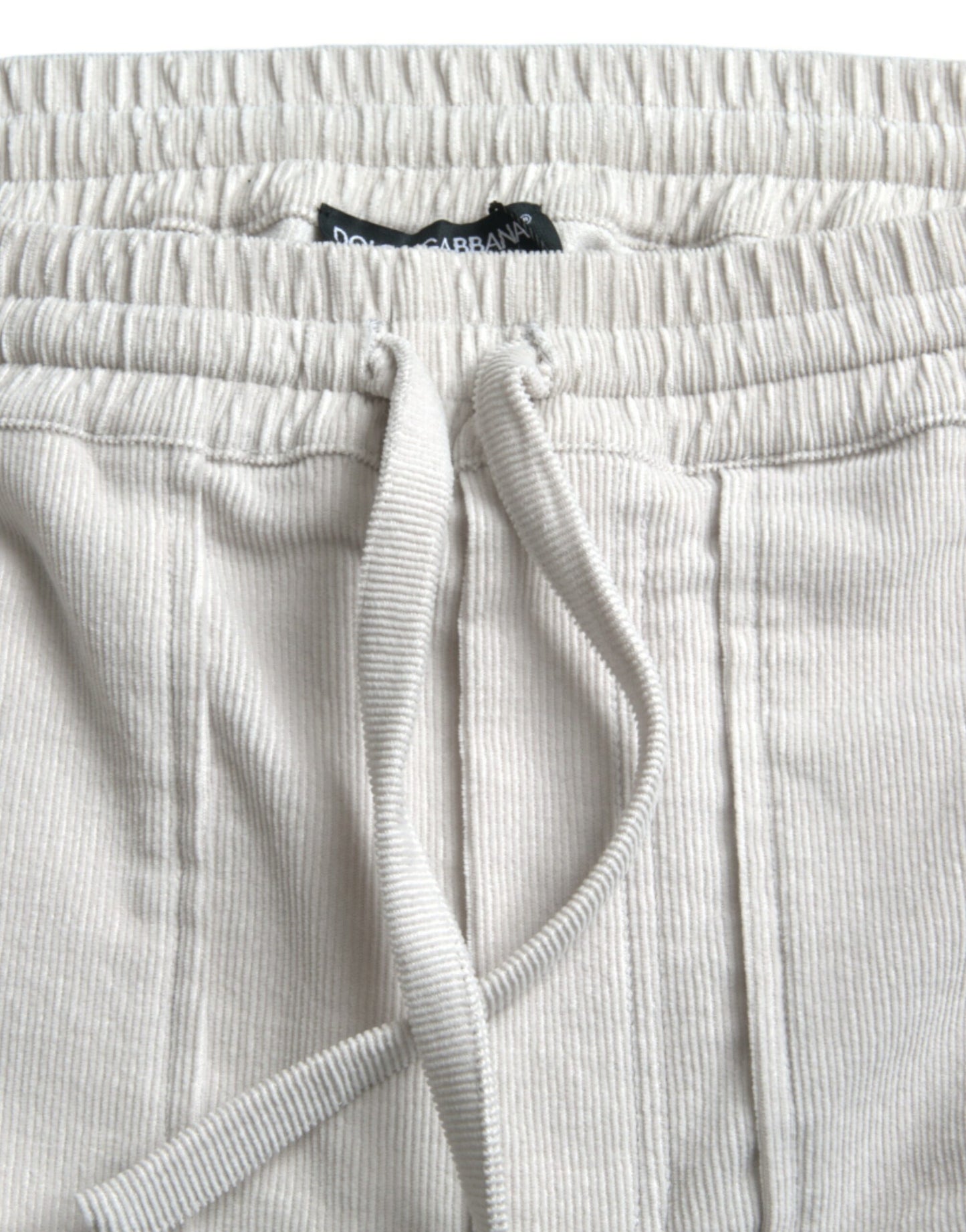 Dolce & Gabbana Beige Cotton Corduroy Logo Bermuda Shorts Dolce & Gabbana