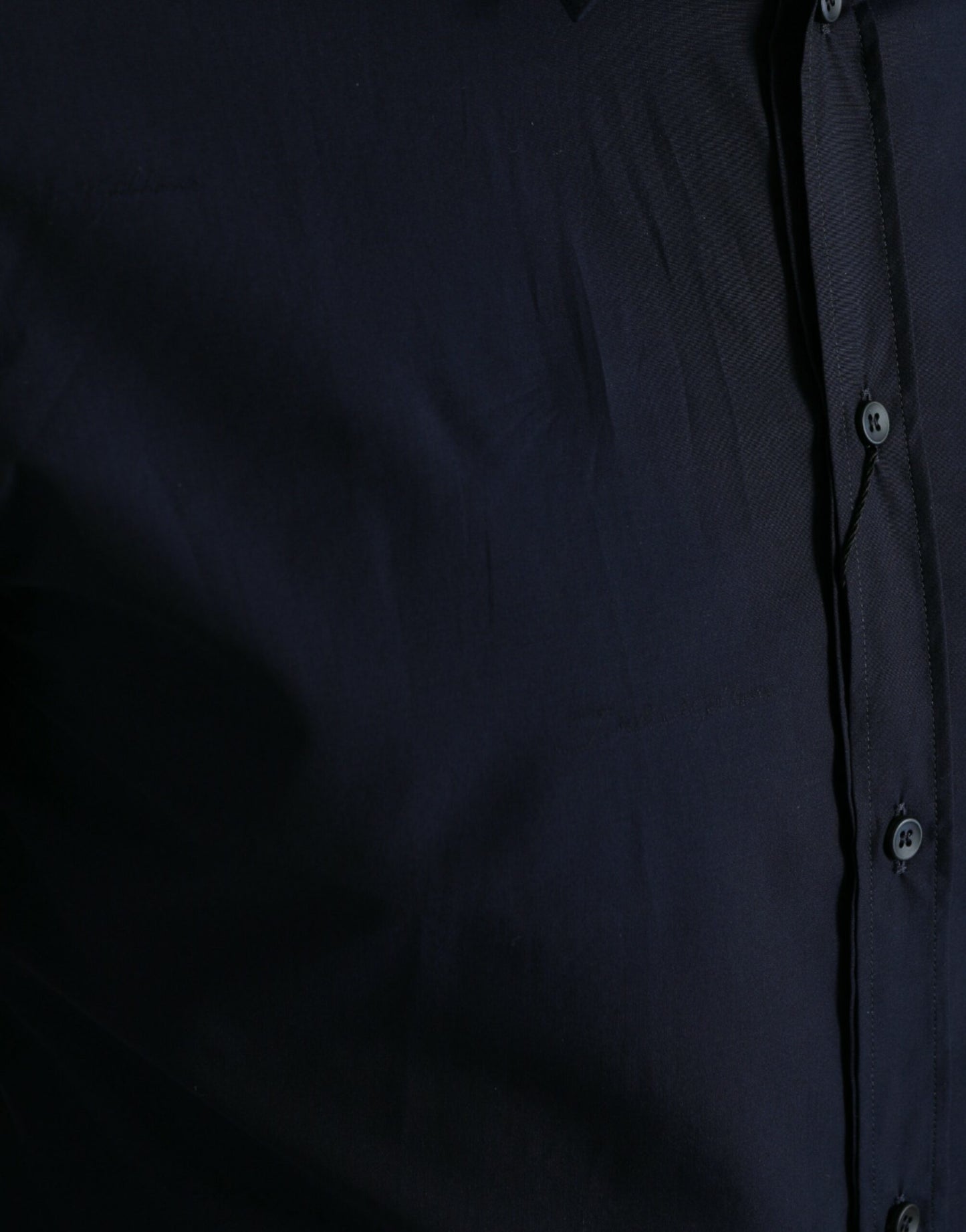 Dolce & Gabbana Navy Blue Slim Fit Formal GOLD Dress Shirt Dolce & Gabbana