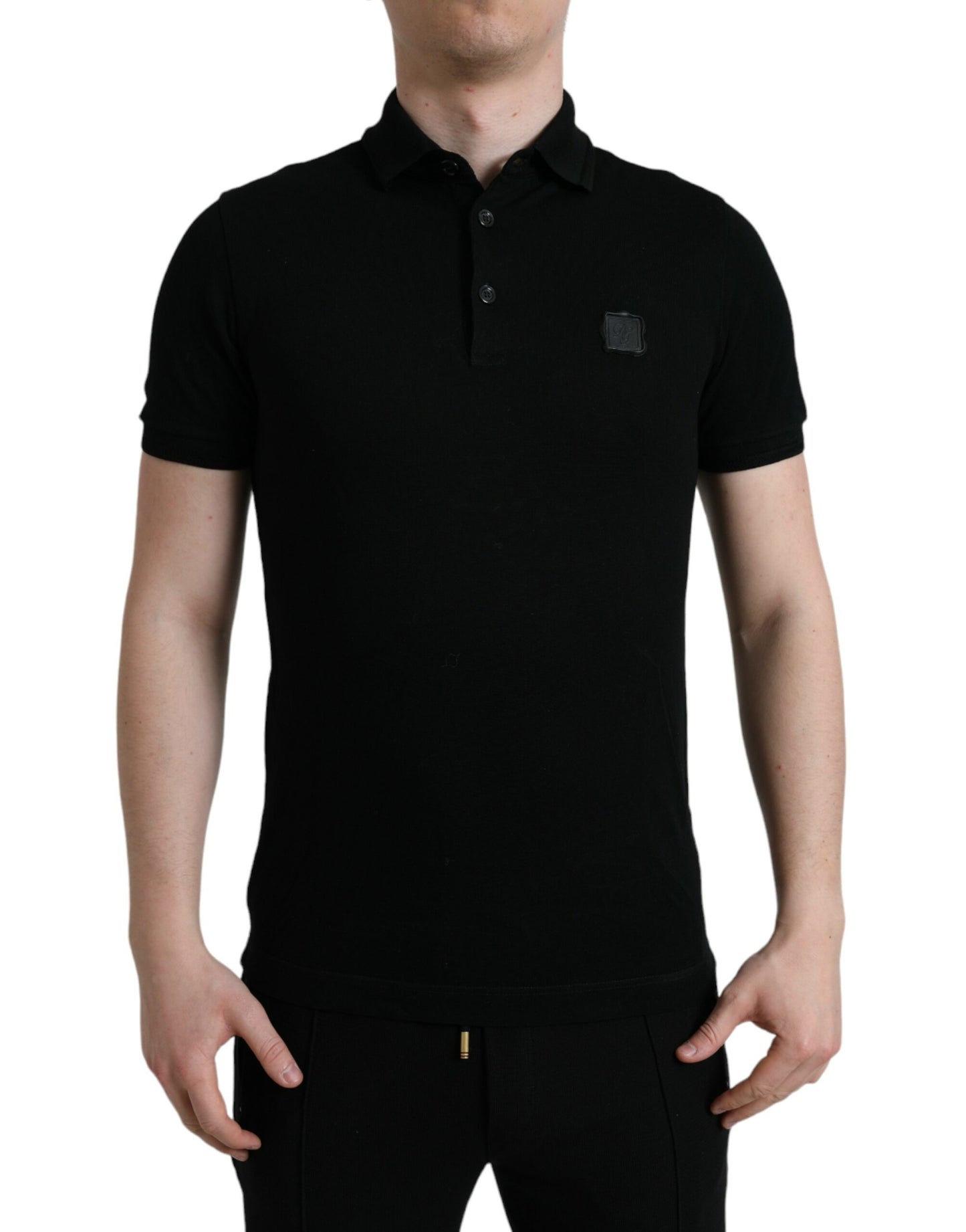 Dolce & Gabbana Black Logo Collared Short Sleeve T-shirt Dolce & Gabbana