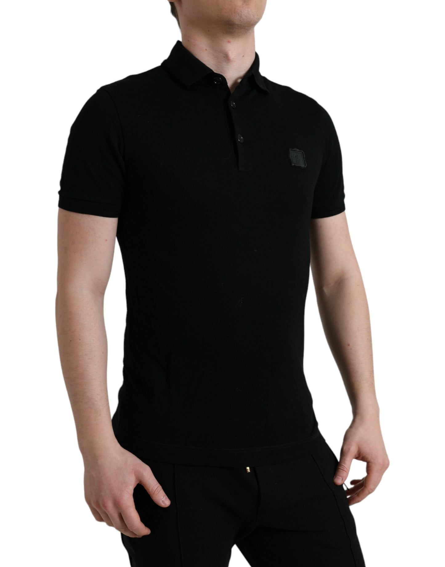 Dolce & Gabbana Black Logo Collared Short Sleeve T-shirt Dolce & Gabbana