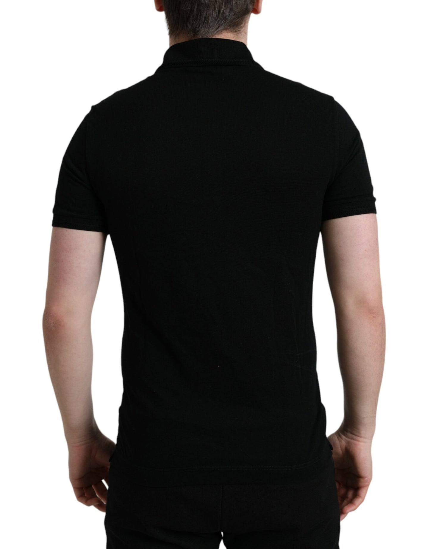 Dolce & Gabbana Black Logo Collared Short Sleeve T-shirt Dolce & Gabbana