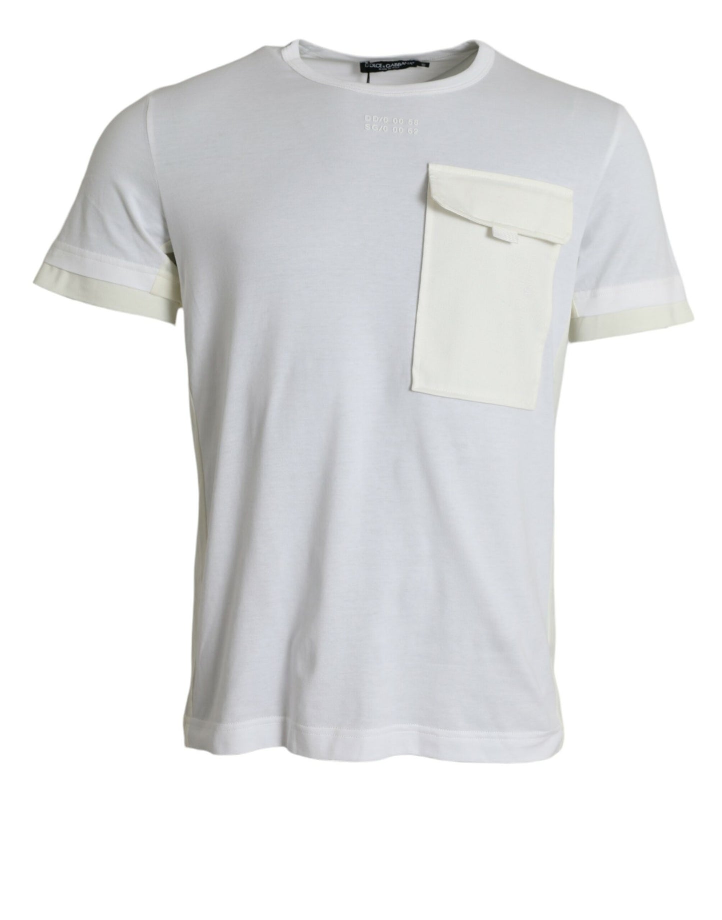 Dolce & Gabbana White Cotton Pocket Short Sleeves T-shirt Dolce & Gabbana