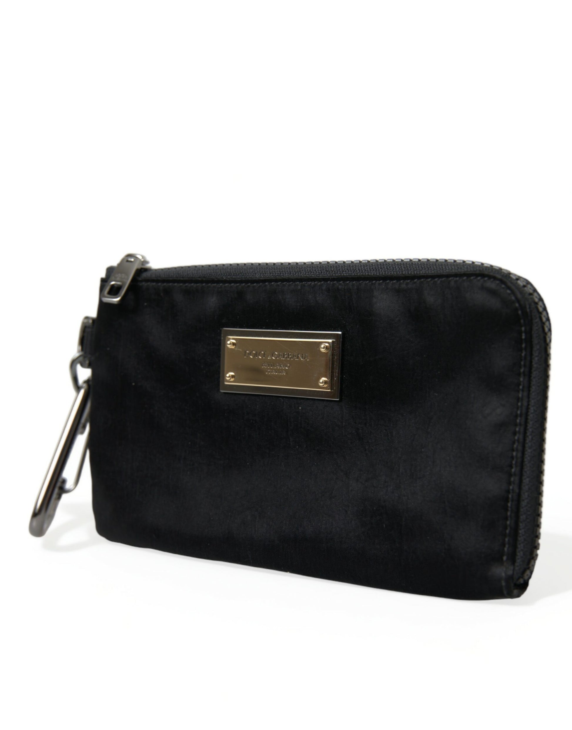 Dolce & Gabbana Black Nylon Logo Plaque Keyring Pouch Clutch Bags Dolce & Gabbana