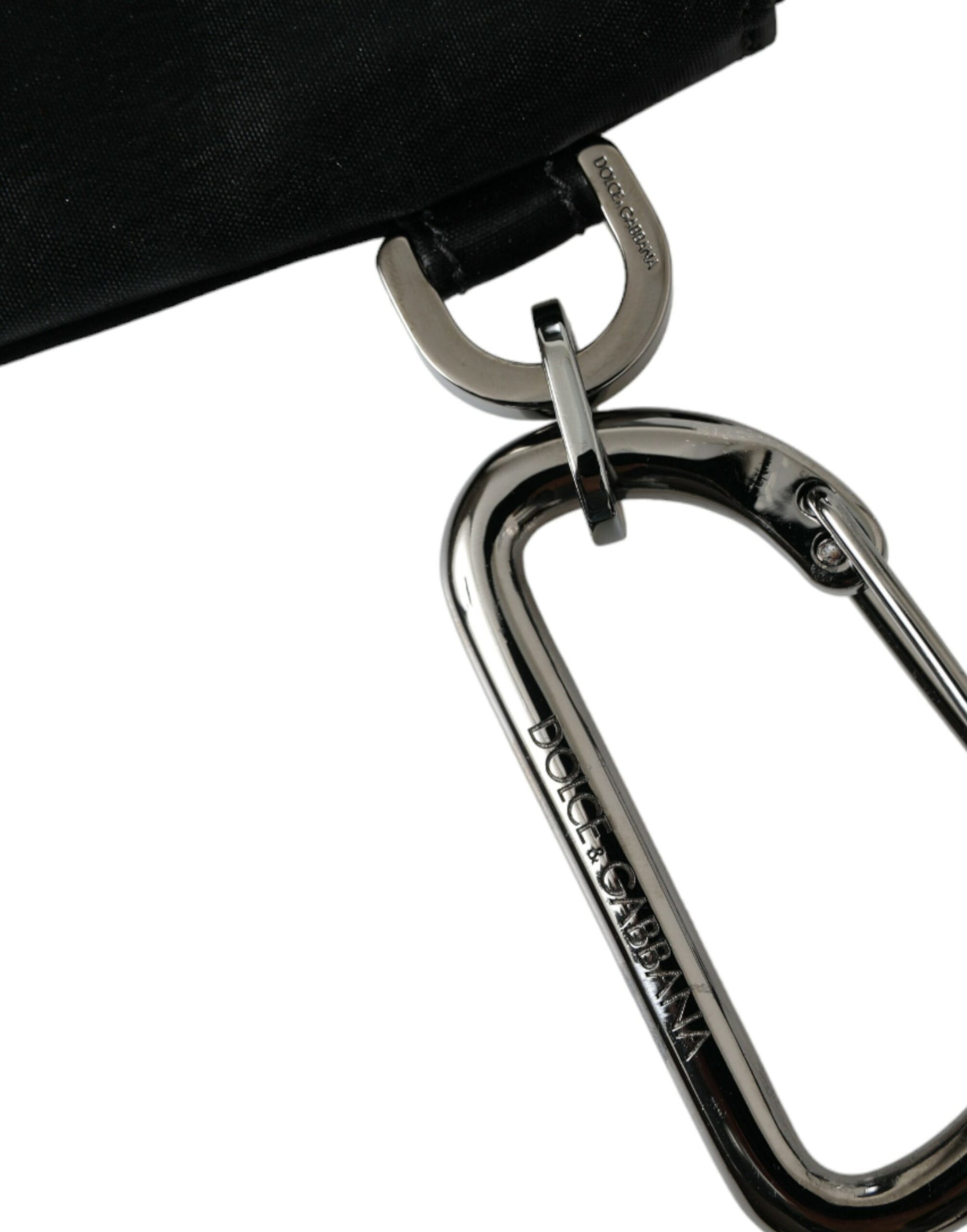 Dolce & Gabbana Black Nylon Logo Plaque Keyring Pouch Clutch Bags Dolce & Gabbana