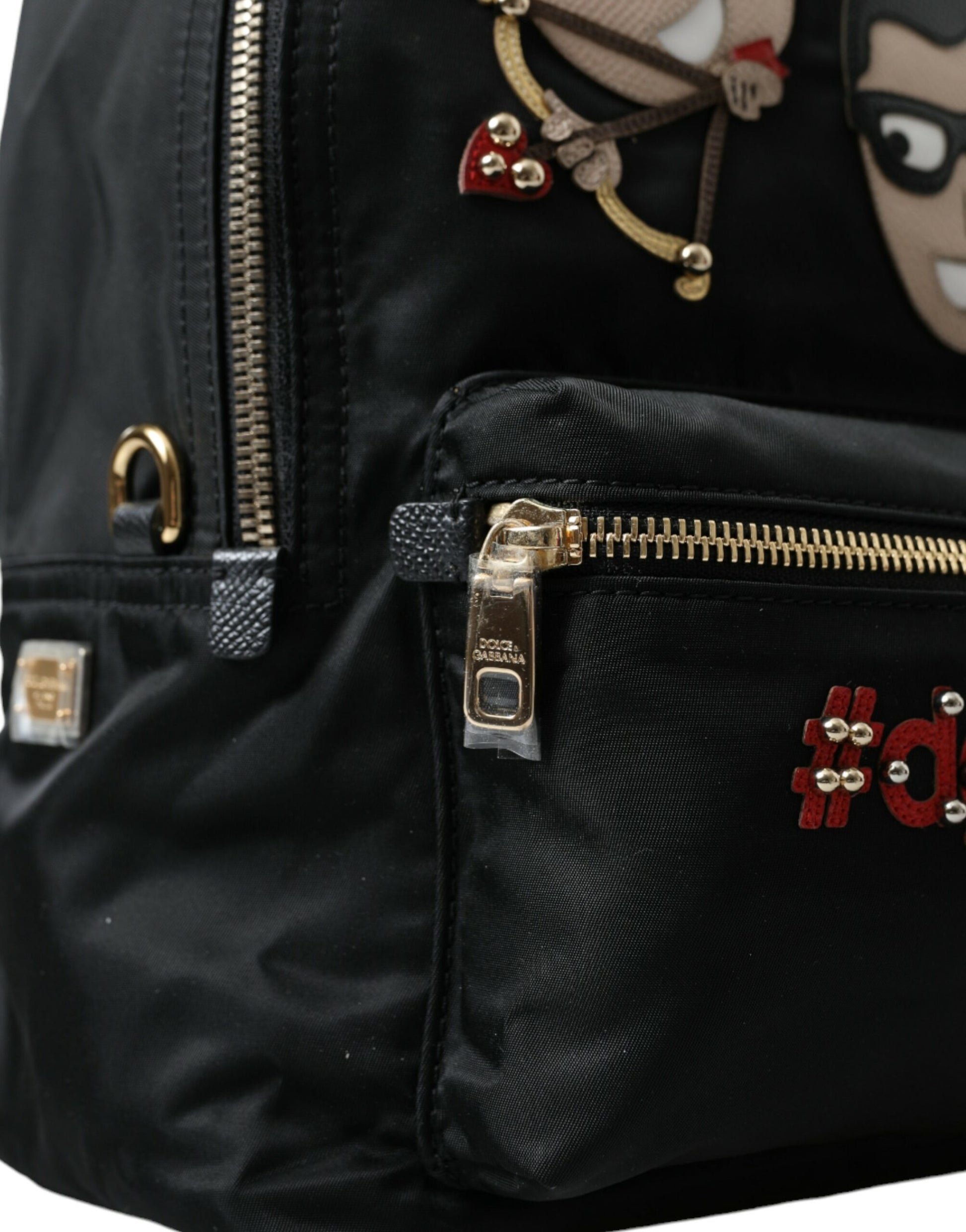 Dolce & Gabbana Black #DGFAMILY Embellished Backpack VULCANO Bag Dolce & Gabbana