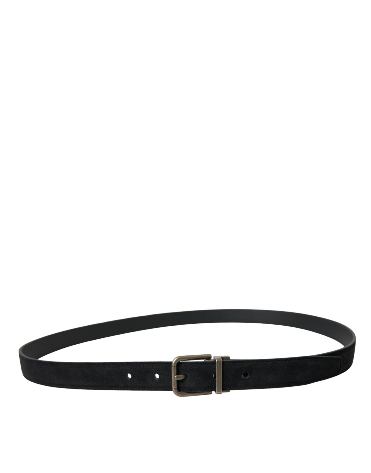 Dolce & Gabbana Black Goat Leather Antique Metal Buckle Belt Dolce & Gabbana