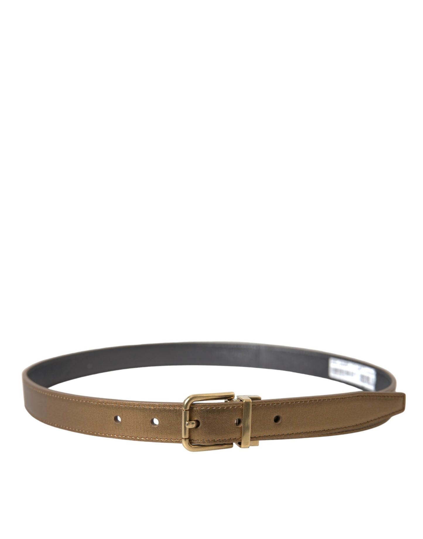 Dolce & Gabbana Metallic Gold Calf Leather Metal Buckle Belt Dolce & Gabbana