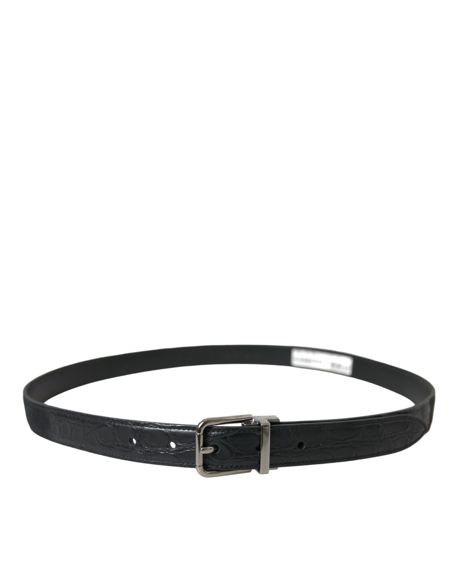 Dolce & Gabbana Black Leather Silver Metal Buckle Belt Dolce & Gabbana