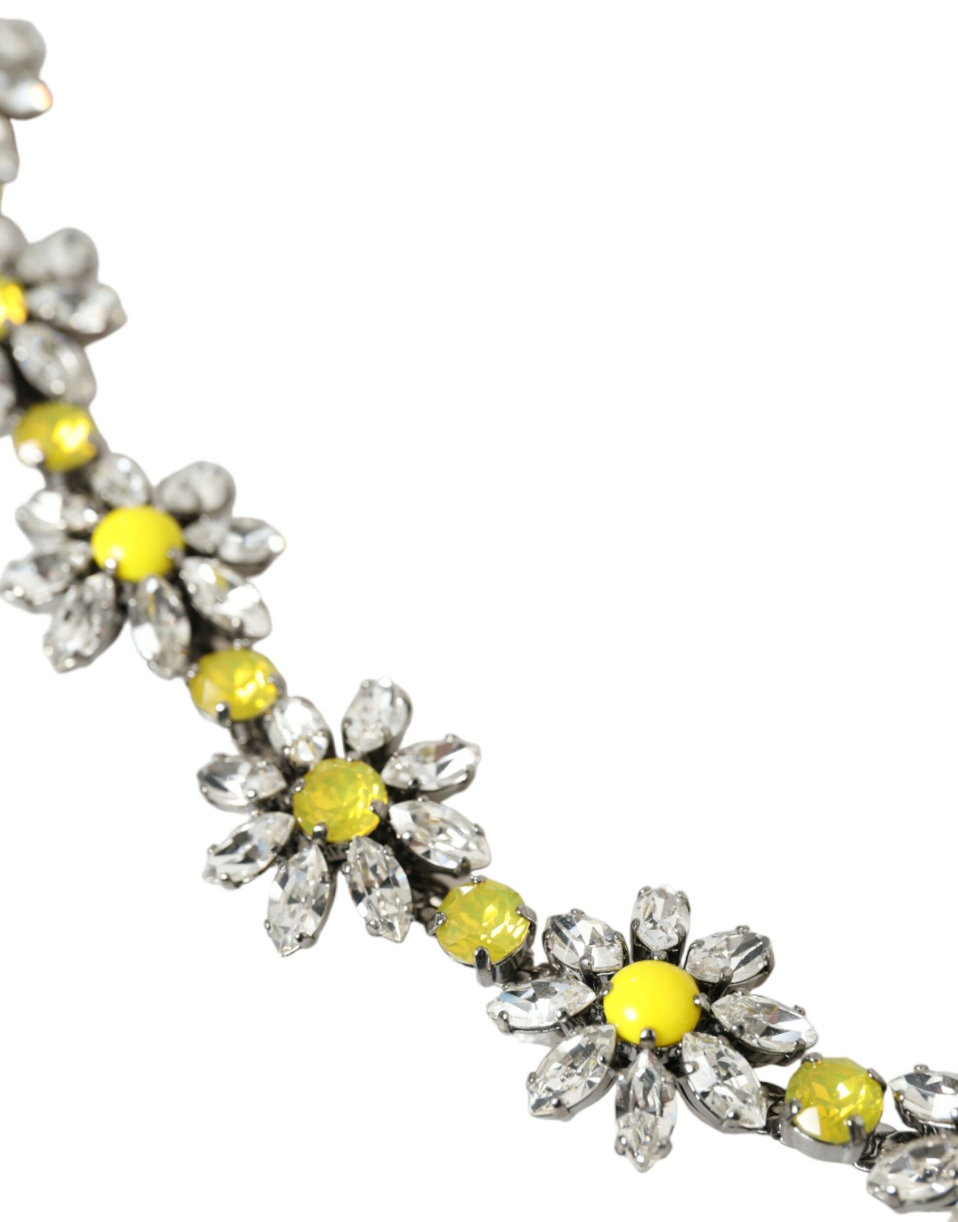 Dolce & Gabbana Black Daisy Crystal Dauphine Waist Belt Dolce & Gabbana