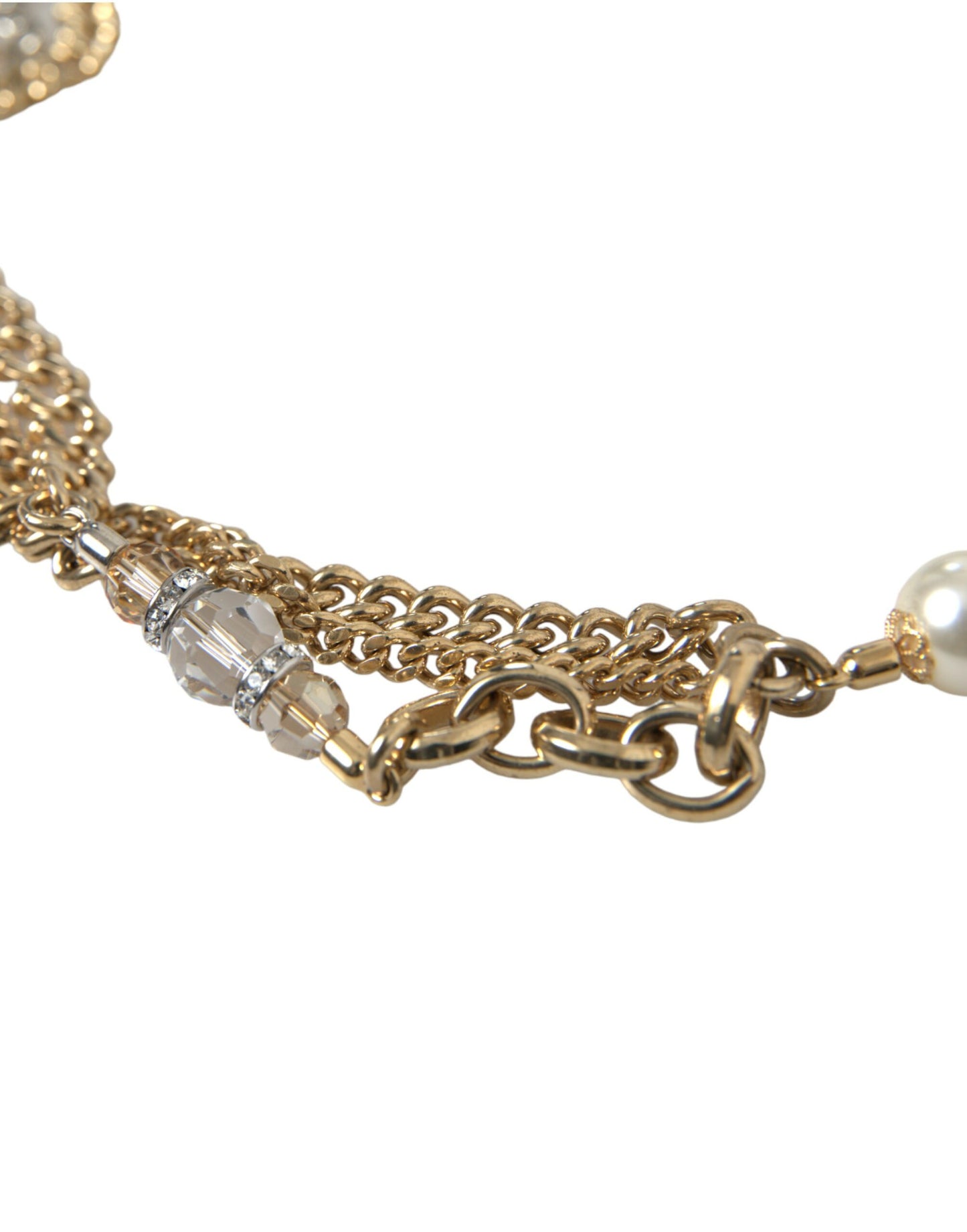 Dolce & Gabbana Blue Braided Gold Brass Chain Waist Belt Dolce & Gabbana