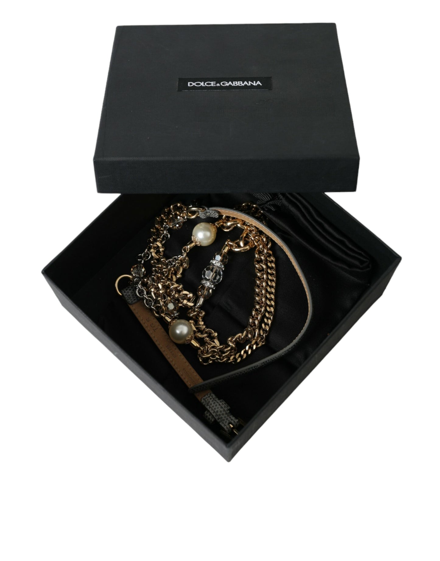 Dolce & Gabbana Blue Braided Gold Brass Chain Waist Belt Dolce & Gabbana