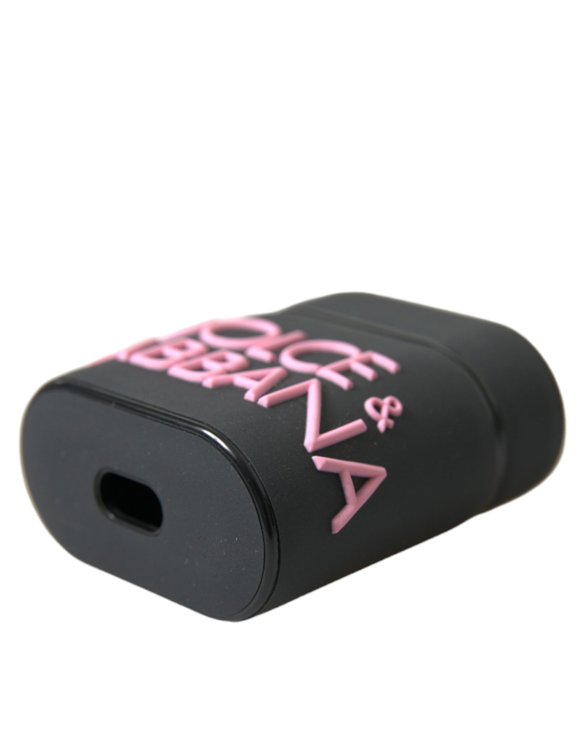 Dolce & Gabbana Black Pink Silicone Embossed Logo Airpods Case Dolce & Gabbana
