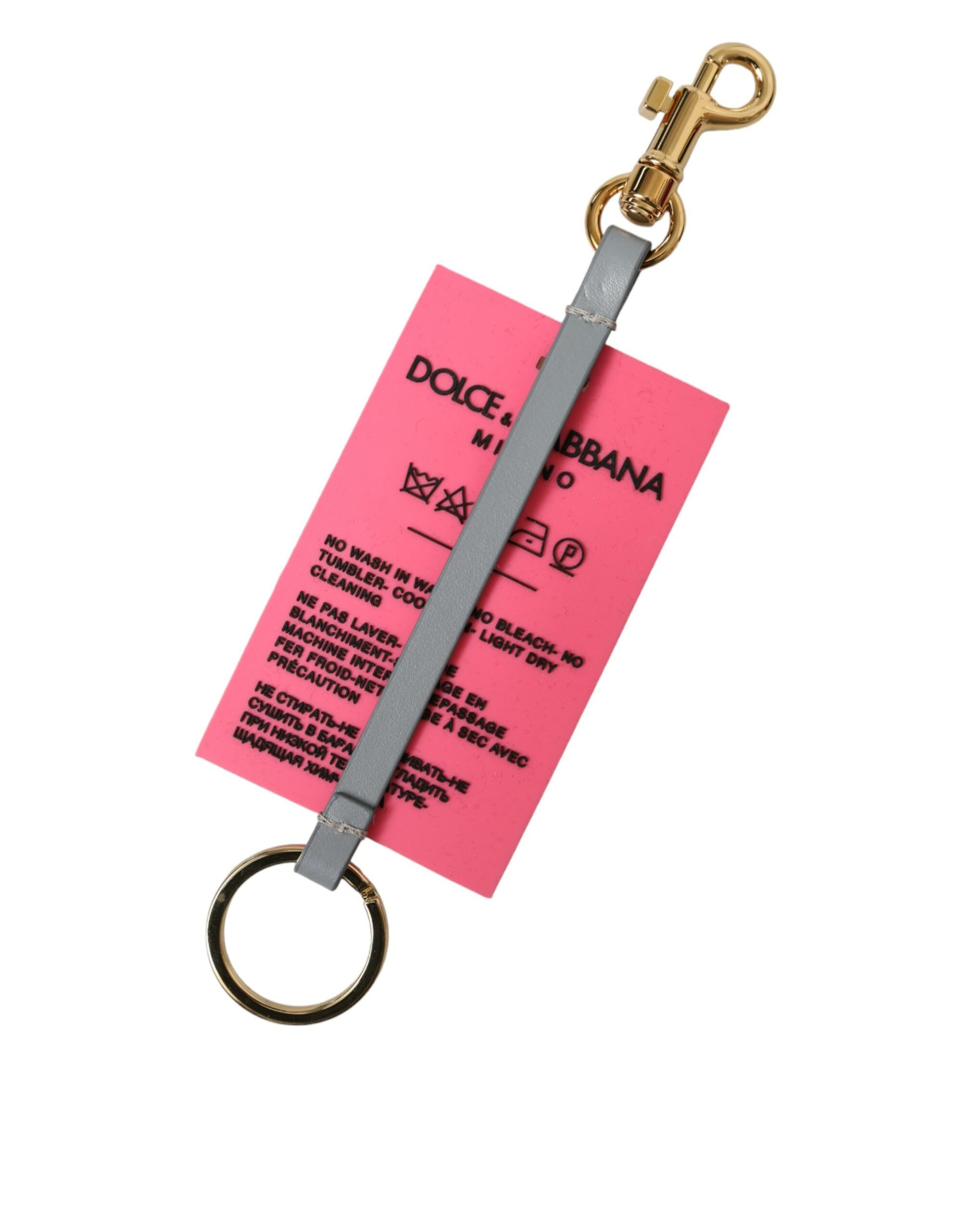 Dolce & Gabbana Pink Silicone DG Logo Gold Brass Keychain Dolce & Gabbana