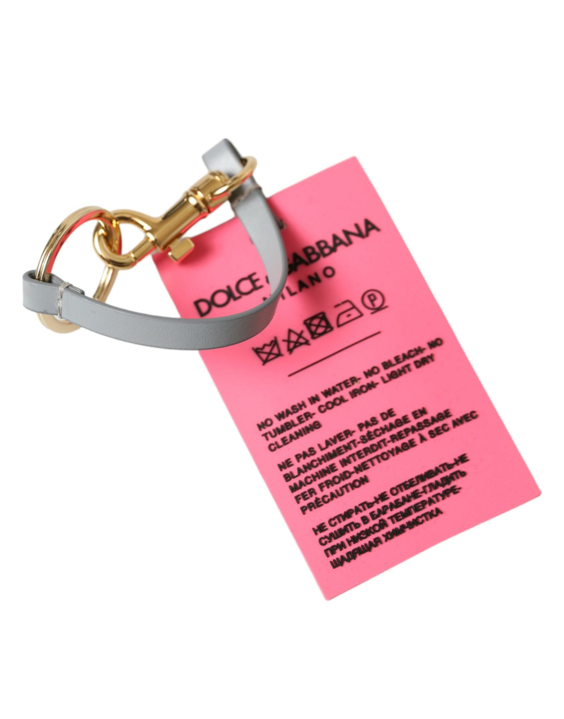 Dolce & Gabbana Pink Silicone DG Logo Gold Brass Keychain Dolce & Gabbana