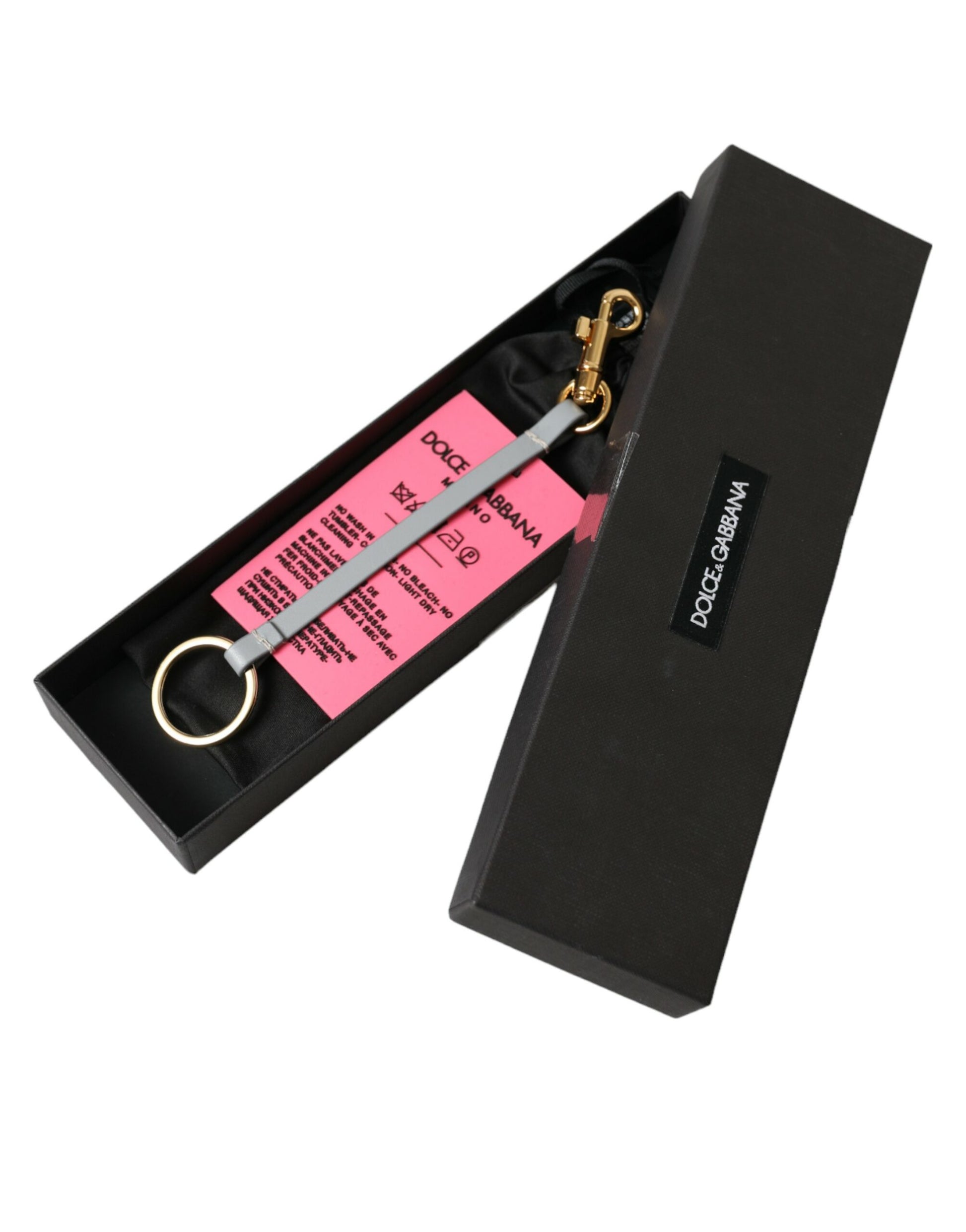 Dolce & Gabbana Pink Silicone DG Logo Gold Brass Keychain Dolce & Gabbana