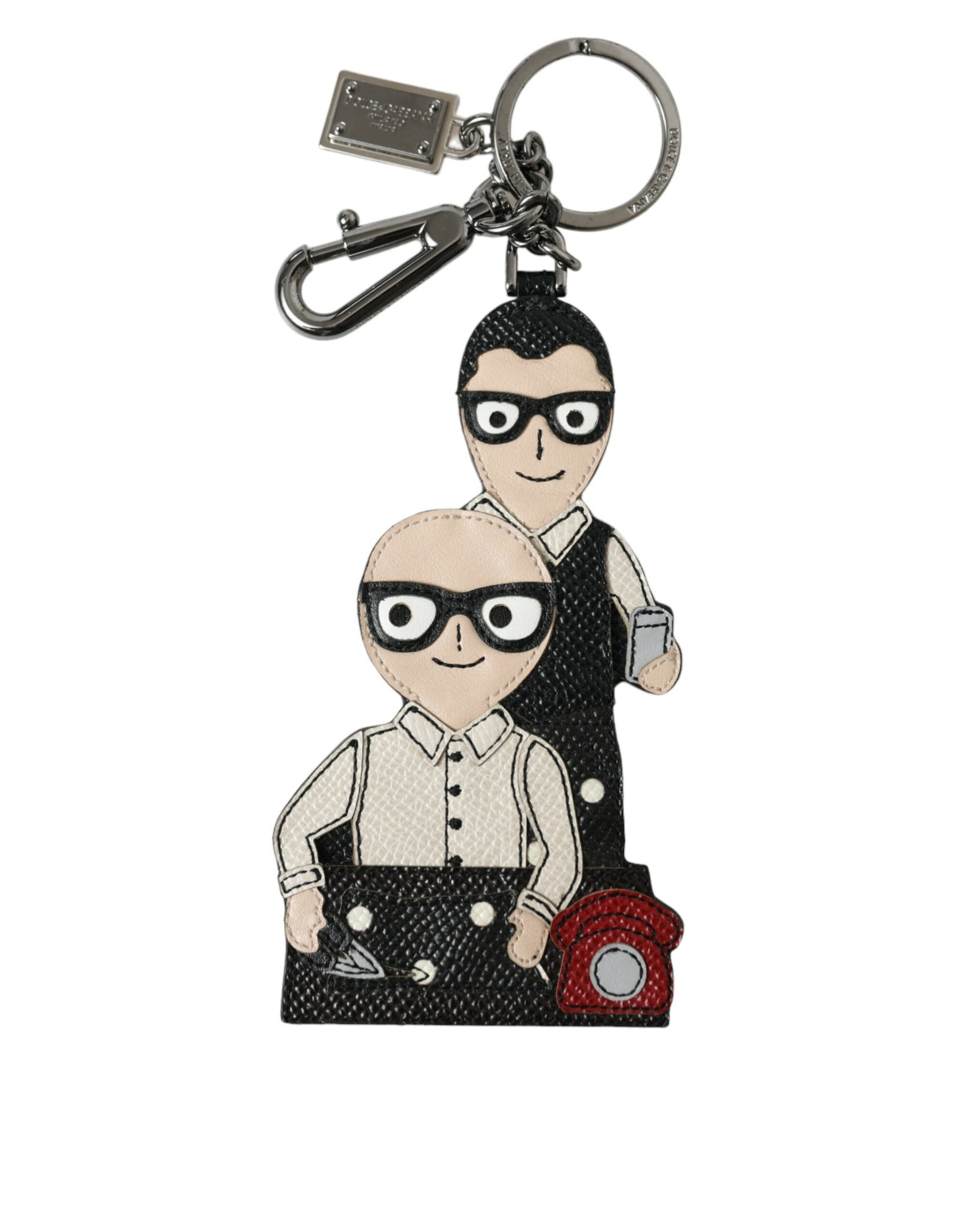 Dolce & Gabbana Leather Dominico Stefano #DGFAMILY Logo Badge Keychain Dolce & Gabbana