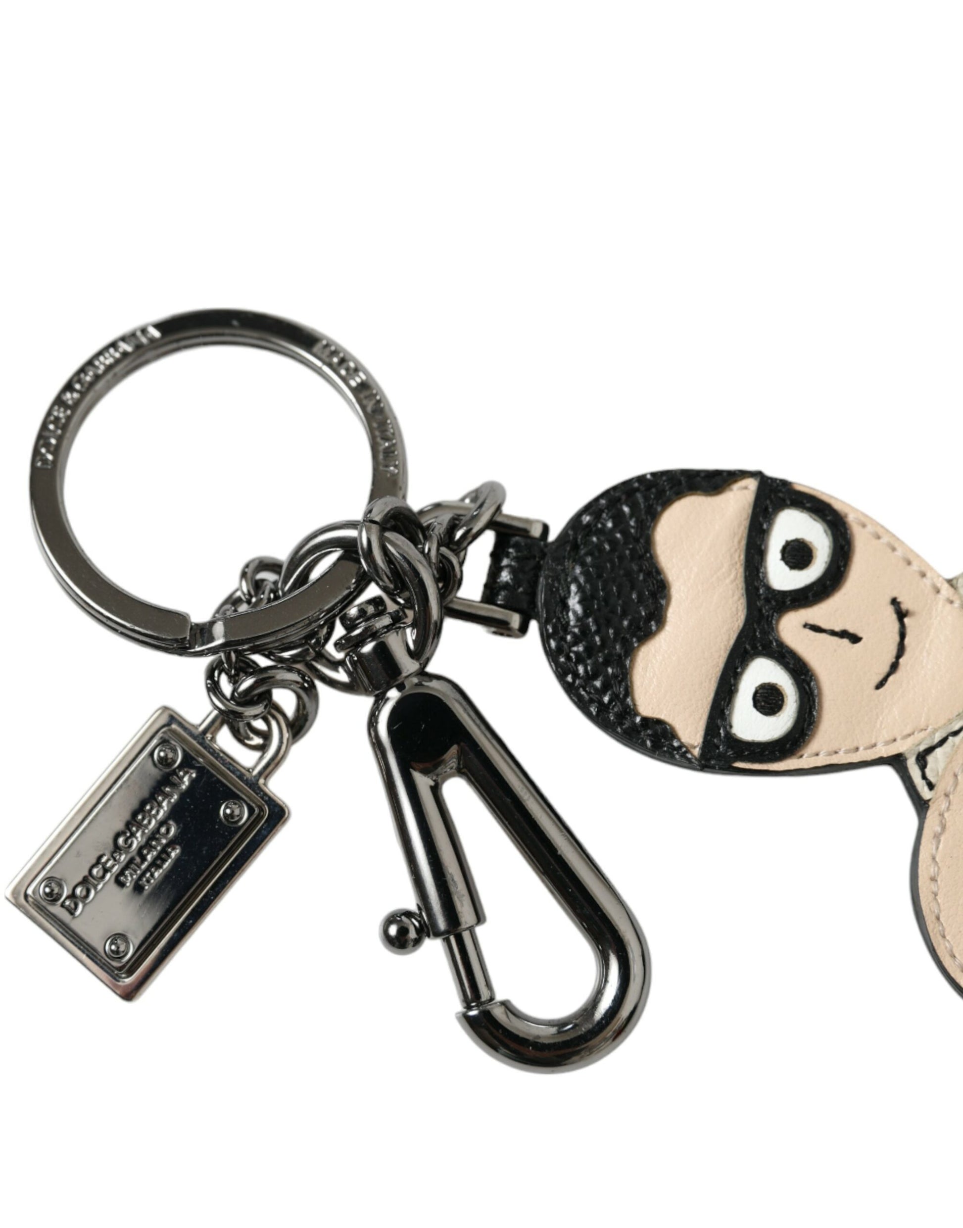Dolce & Gabbana Leather Dominico Stefano #DGFAMILY Logo Badge Keychain Dolce & Gabbana