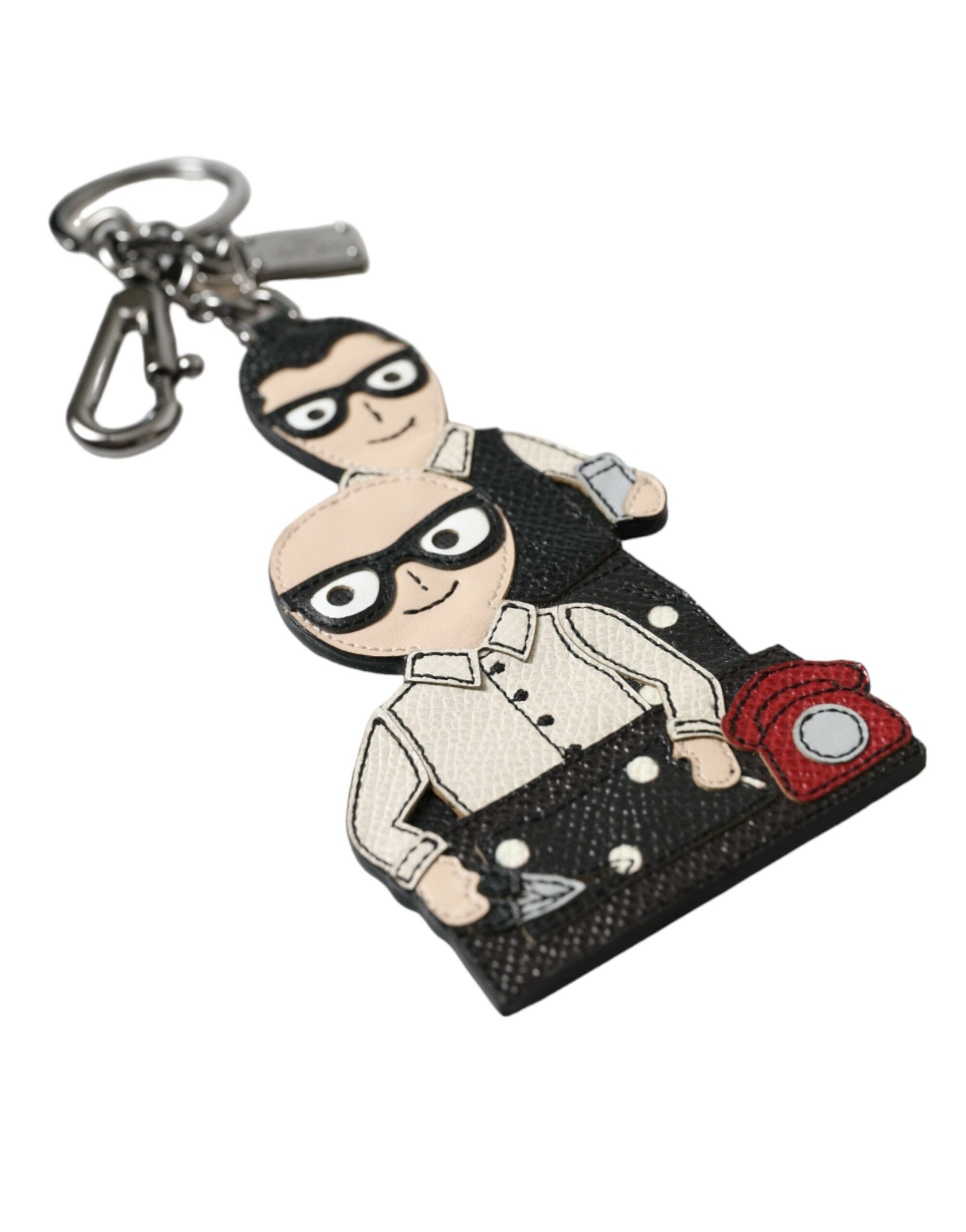Dolce & Gabbana Leather Dominico Stefano #DGFAMILY Logo Badge Keychain Dolce & Gabbana