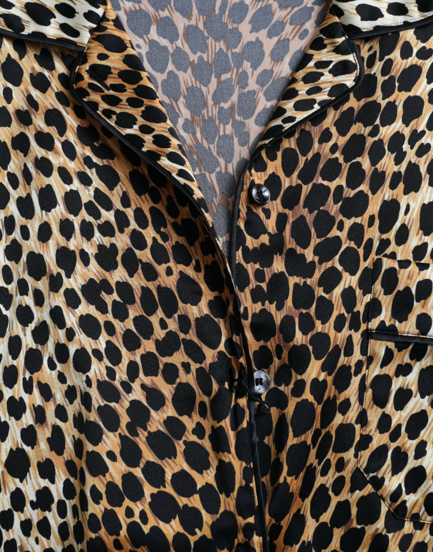 Dolce & Gabbana Brown Leopard Print Long Sleeves Blouse Top Dolce & Gabbana
