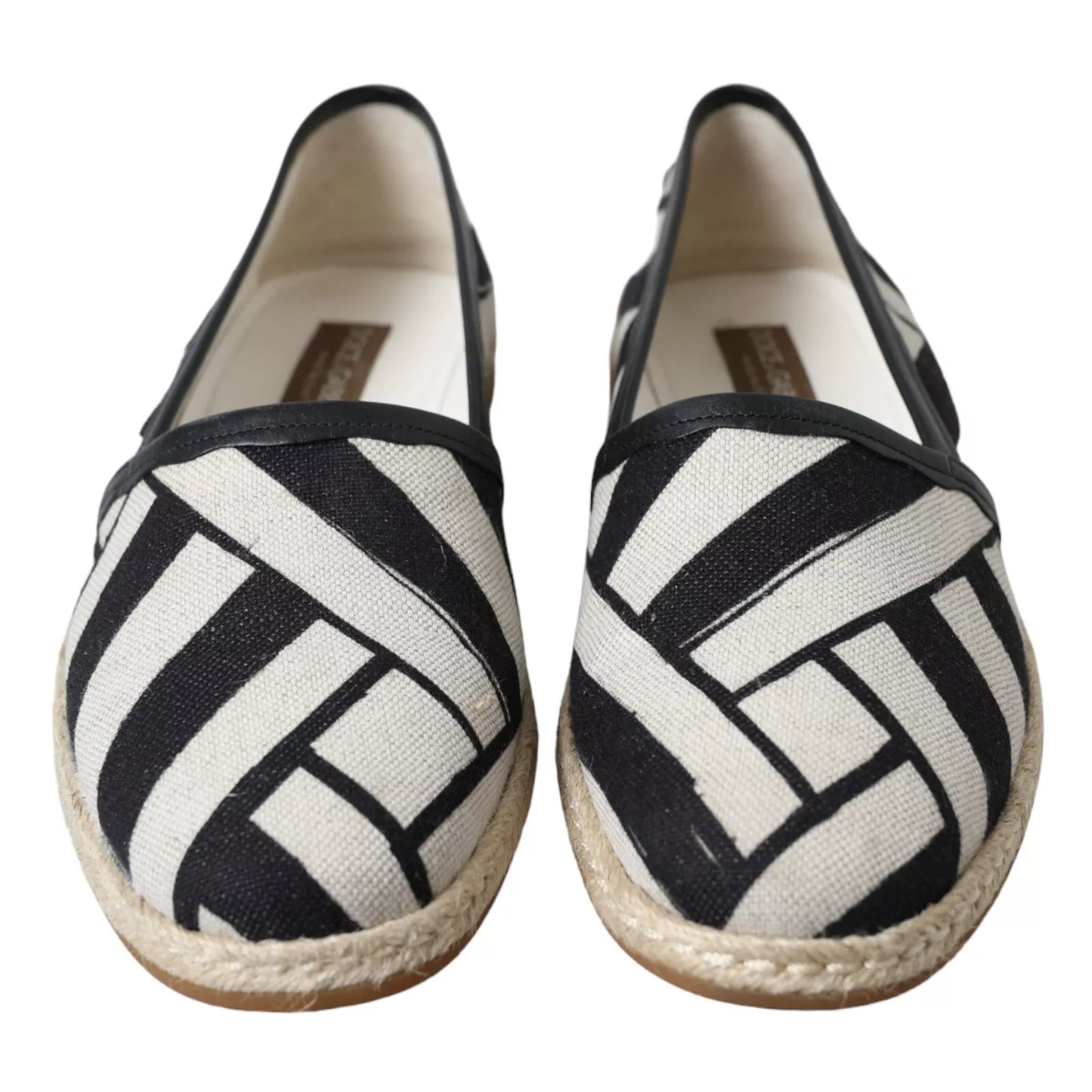 Dolce & Gabbana Black White Stripes Slip On Espadrille Shoes Dolce & Gabbana