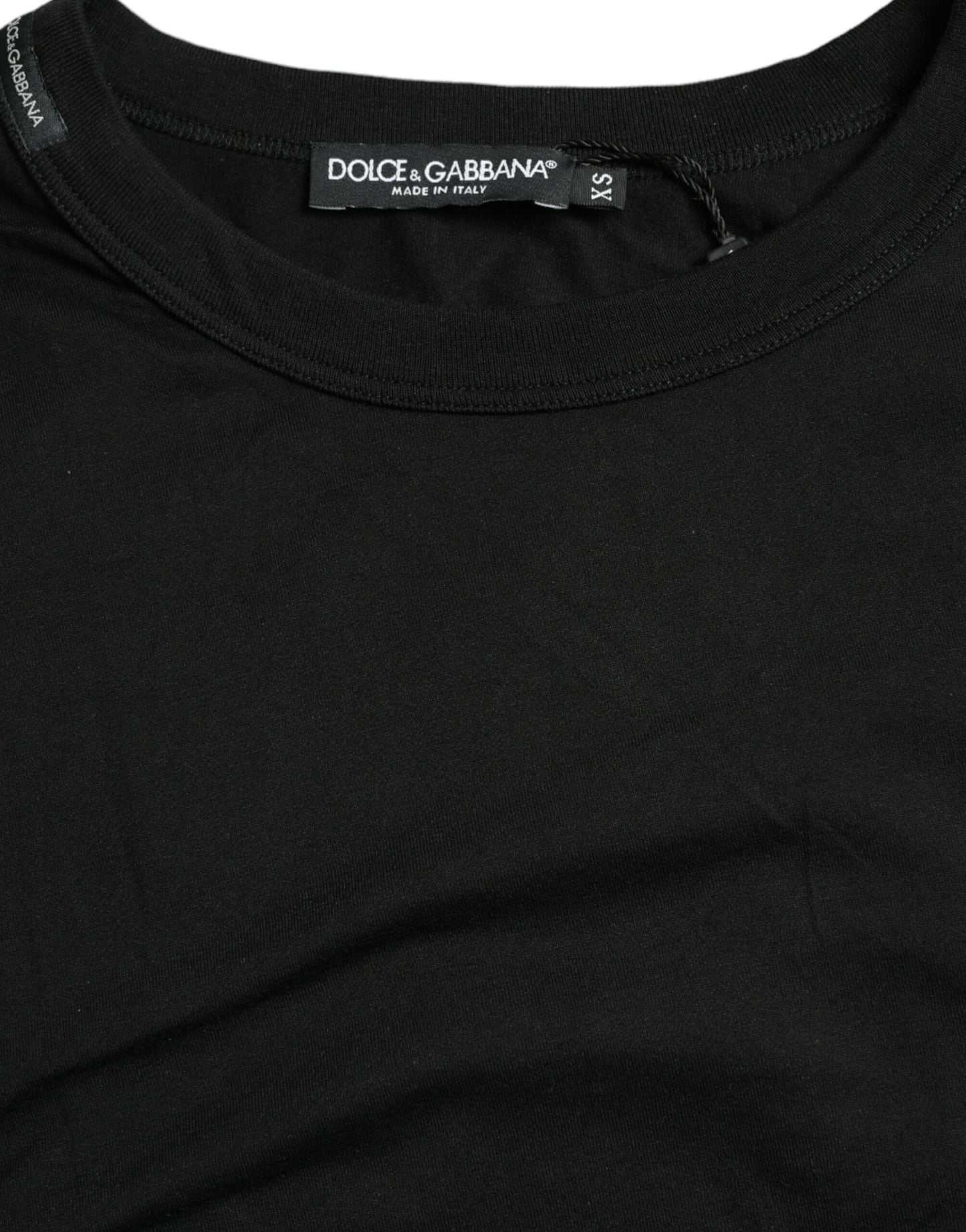Dolce & Gabbana Black Logo Embossed Crew Neck Short Sleeves T-shirt Dolce & Gabbana